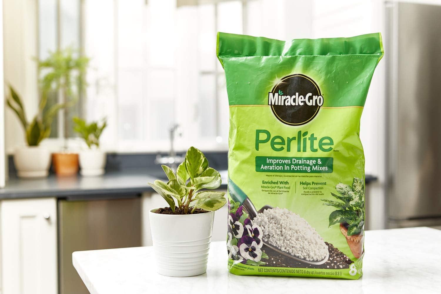 image:imageMiracleGro Perlite Enriched with Plant Food Improves Drainage and Aeration in Potting Soil Mixes For Container Plants 8 qt 2Pack2 Pack