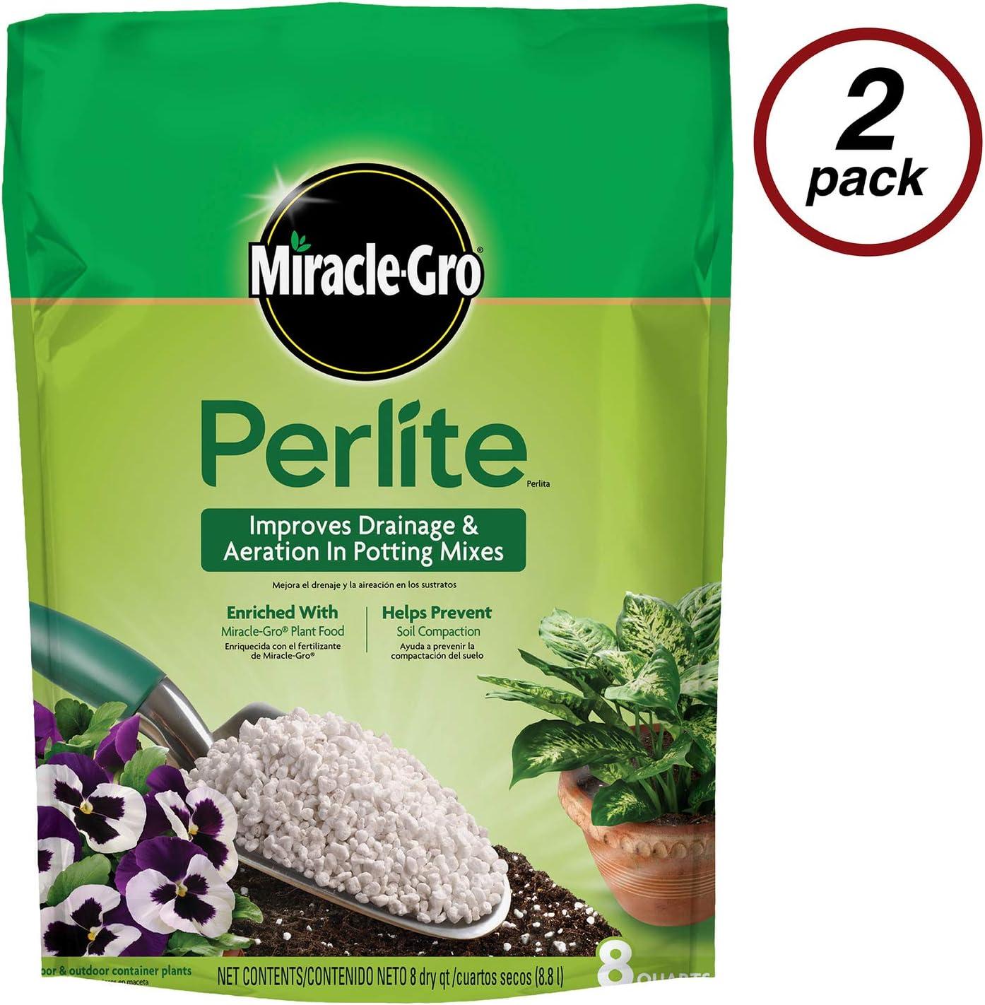 image:imageMiracleGro Perlite Enriched with Plant Food Improves Drainage and Aeration in Potting Soil Mixes For Container Plants 8 qt 2Pack2 Pack