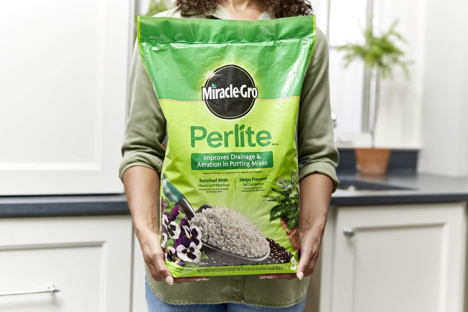 image:imageMiracleGro Perlite Enriched with Plant Food Improves Drainage and Aeration in Potting Soil Mixes For Container Plants 8 qt 2Pack2 Pack