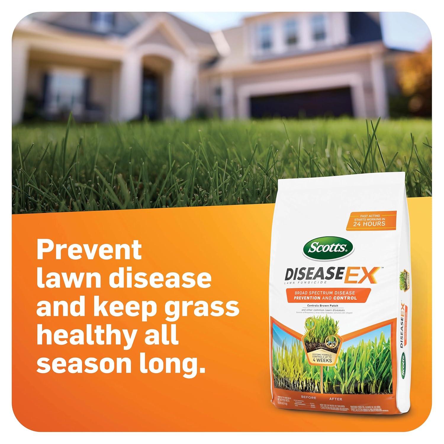 image:imageScotts DiseaseEx Lawn Fungicide for Lawn Care Controls and Prevents Brown Patch Pythium Blight and More as Listed Treats Up to 5000 sq ft 10 lbs5 000 sq ft