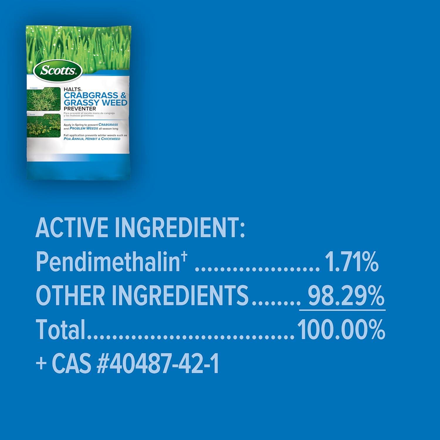 image:imageScotts Halts Crabgrass amp Grassy Weed Preventer PreEmergent Weed Killer for Lawns For Up To 5000 sq ft of Lawn Care 1006 lb5 000 sq ft