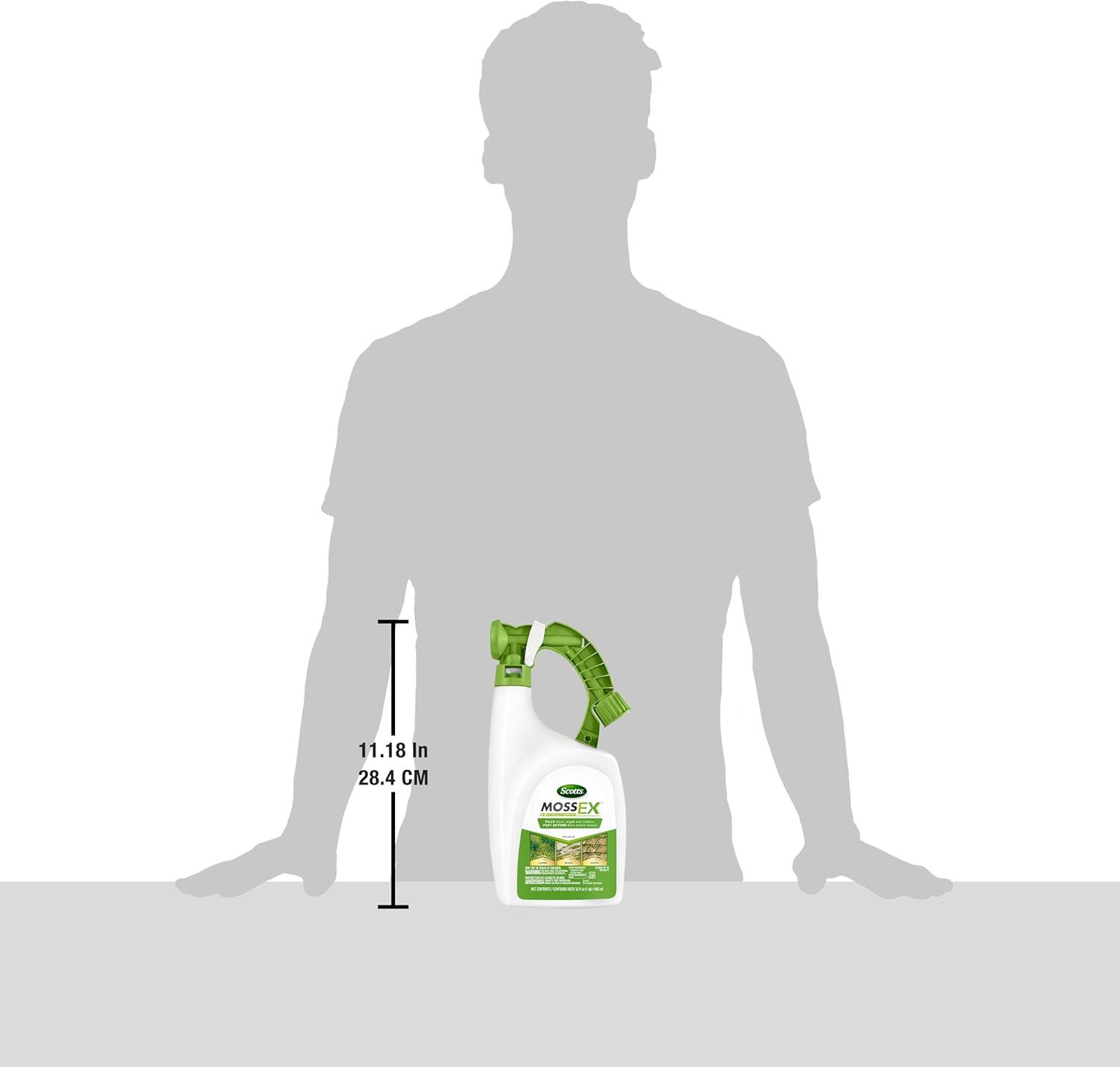 image:imageScotts MossEx 3in1 Ready Spray Kills Moss Algae and Lichens Fast Acting Use on Lawns Roofs and Patios 32 fl ozReady To Spray Pack of 2