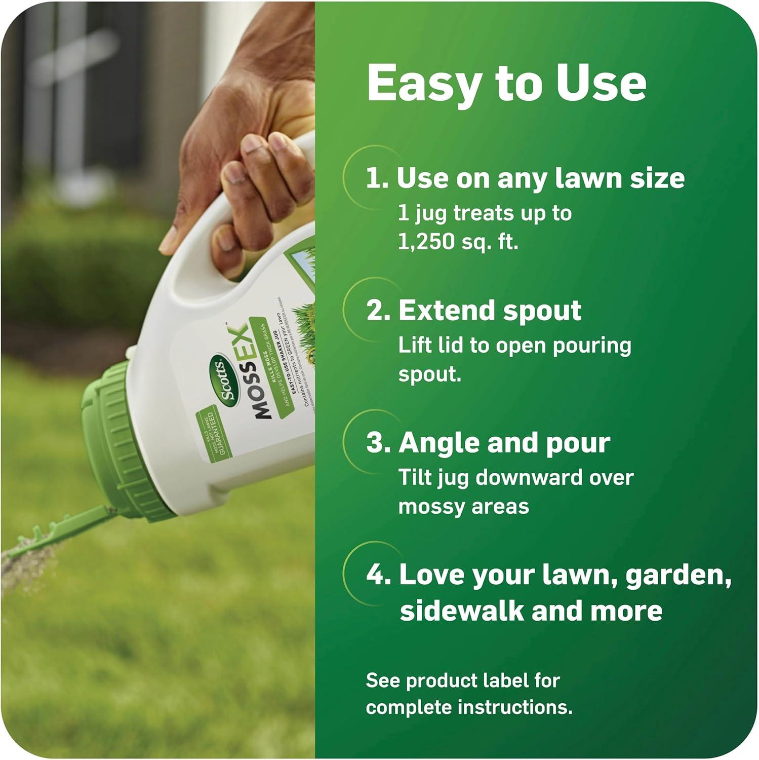 image:imageScotts MossEx Moss Killer for Lawns EasyToUse Shaker Jug Contains Fertilizer to Green Grass 459 lbs