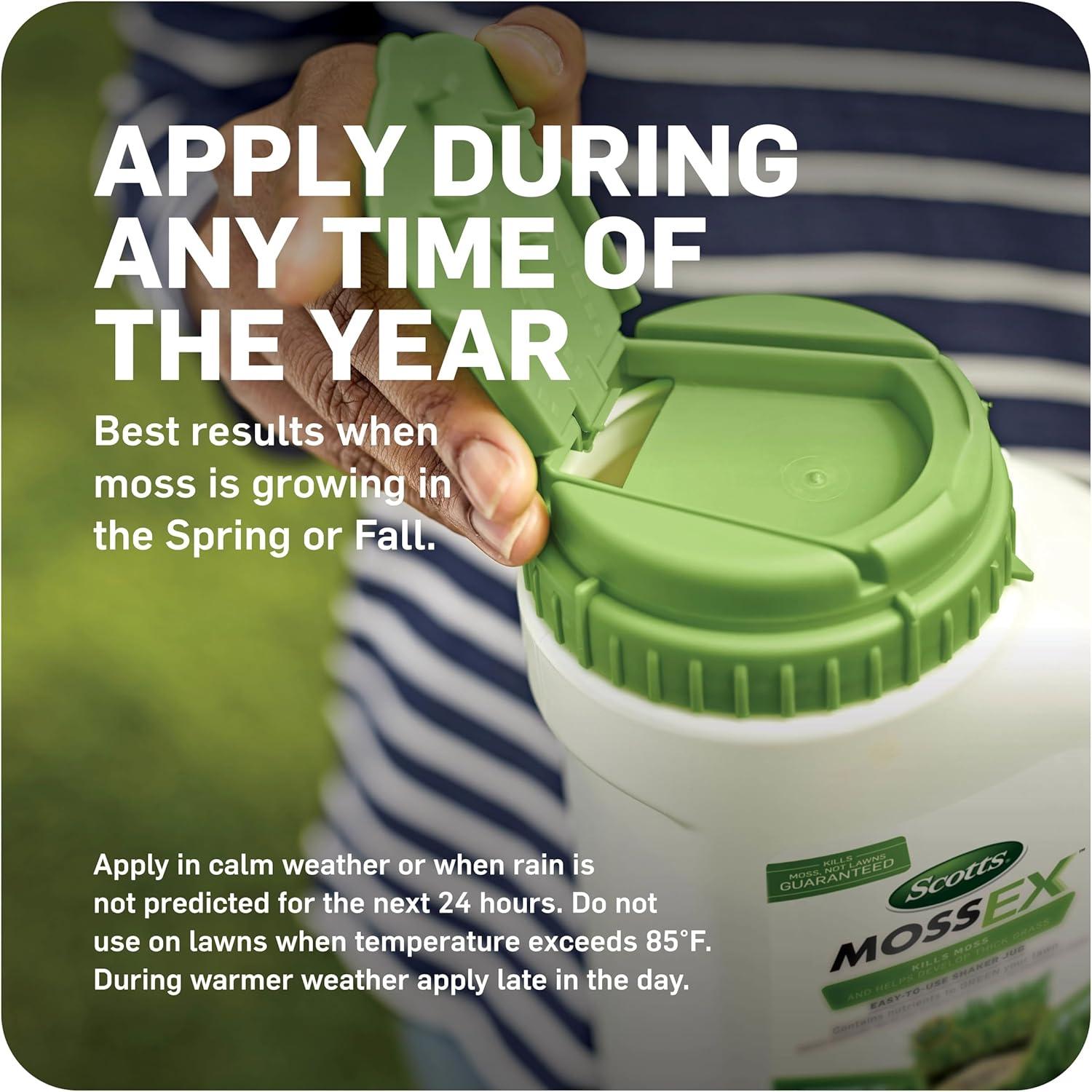 image:imageScotts MossEx Moss Killer for Lawns EasyToUse Shaker Jug Contains Fertilizer to Green Grass 459 lbs