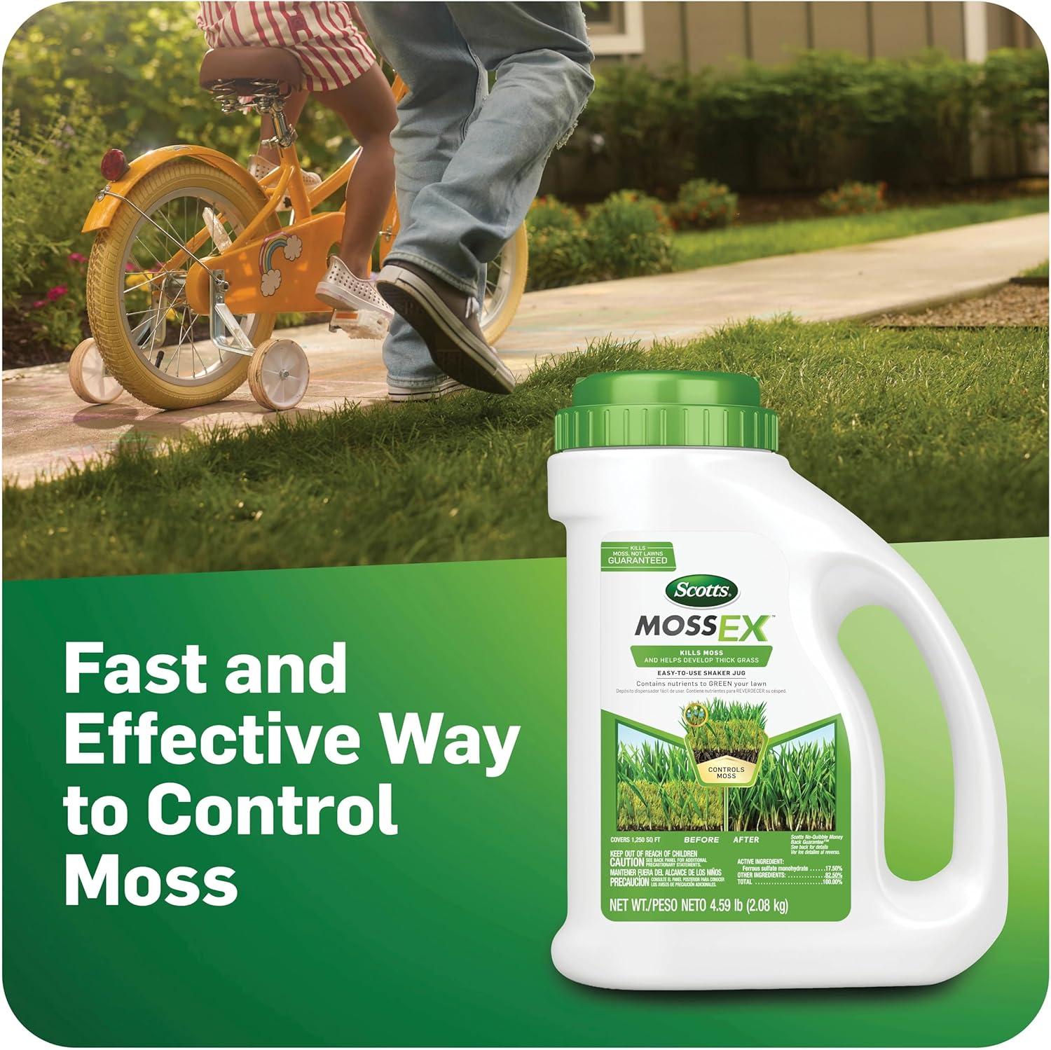 image:imageScotts MossEx Moss Killer for Lawns EasyToUse Shaker Jug Contains Fertilizer to Green Grass 459 lbs