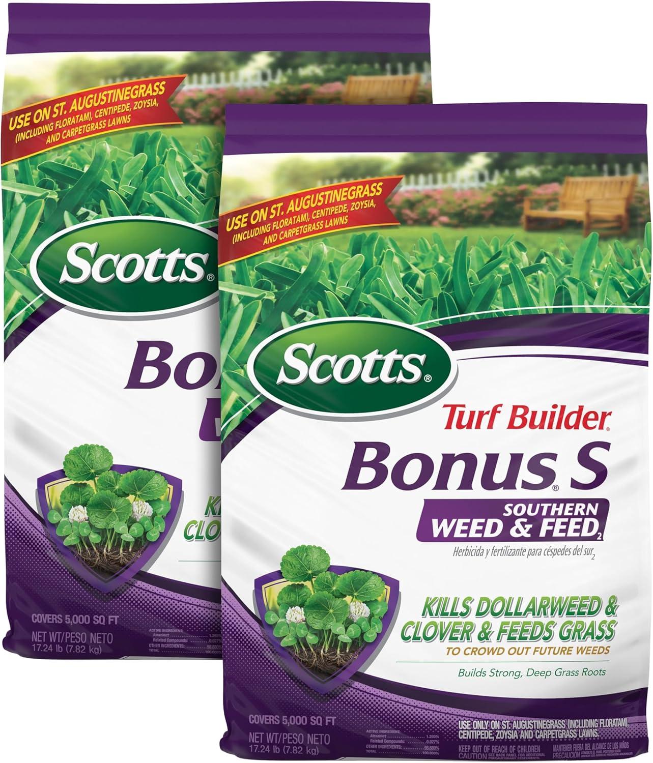 image:imageScotts Turf Builder Bonus S Southern Weed amp Feed2 Weed Killer and Lawn Fertilizer Lawn Care 10000 Sq Ft 3448 Ibs5 000 sq ft 2Pack