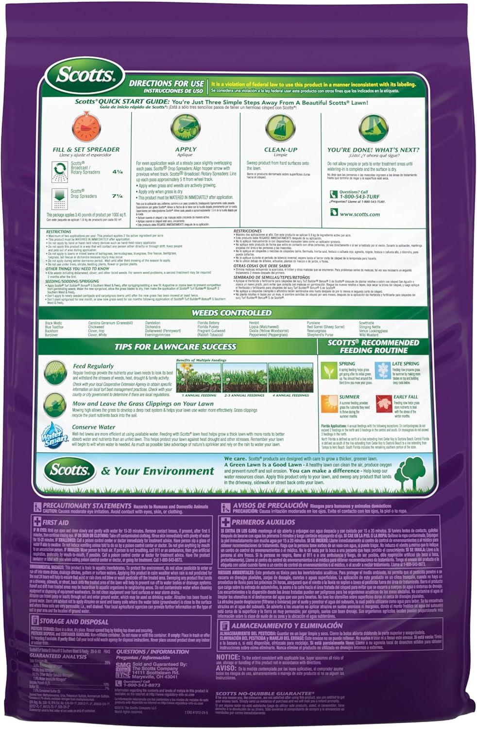 image:imageScotts Turf Builder Bonus S Southern Weed amp Feed2 Weed Killer and Lawn Fertilizer Lawn Care 10000 Sq Ft 3448 Ibs5 000 sq ft