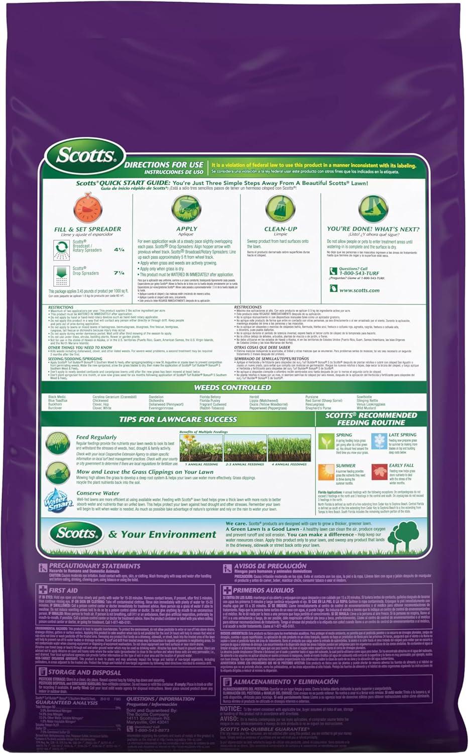 image:imageScotts Turf Builder Bonus S Southern Weed amp Feed2 Weed Killer and Lawn Fertilizer Lawn Care 10000 Sq Ft 3448 Ibs8 000 sq ft