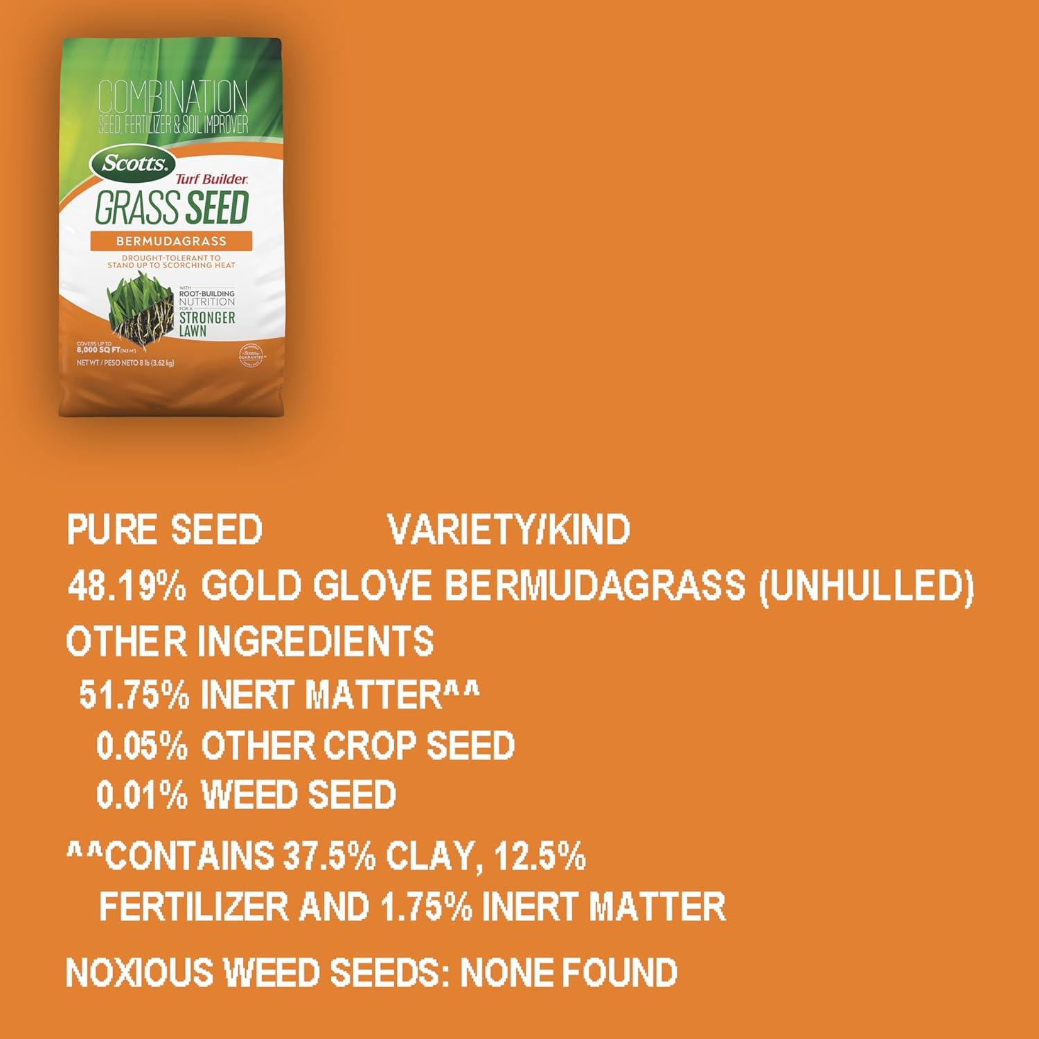 image:imageScotts Turf Builder Grass Seed Bermudagrass with Fertilizer and Soil Improver DroughtTolerant 1 lb8 lb