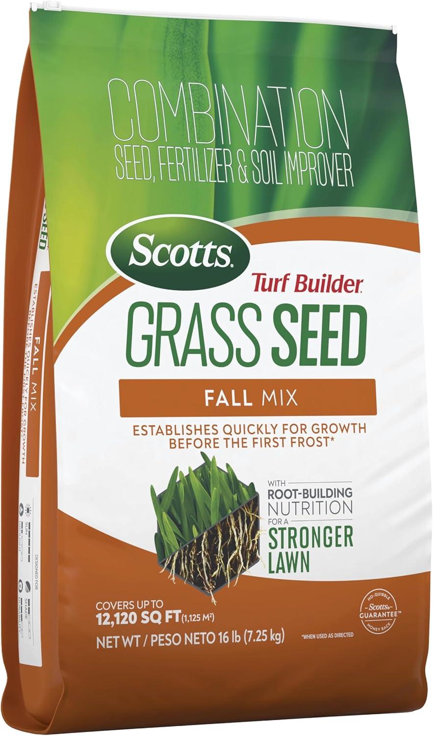 image:imageScotts Turf Builder Grass Seed Fall Mix Grass Seed Mix with Fertilizer and Soil Improver 16 lbs16 lb