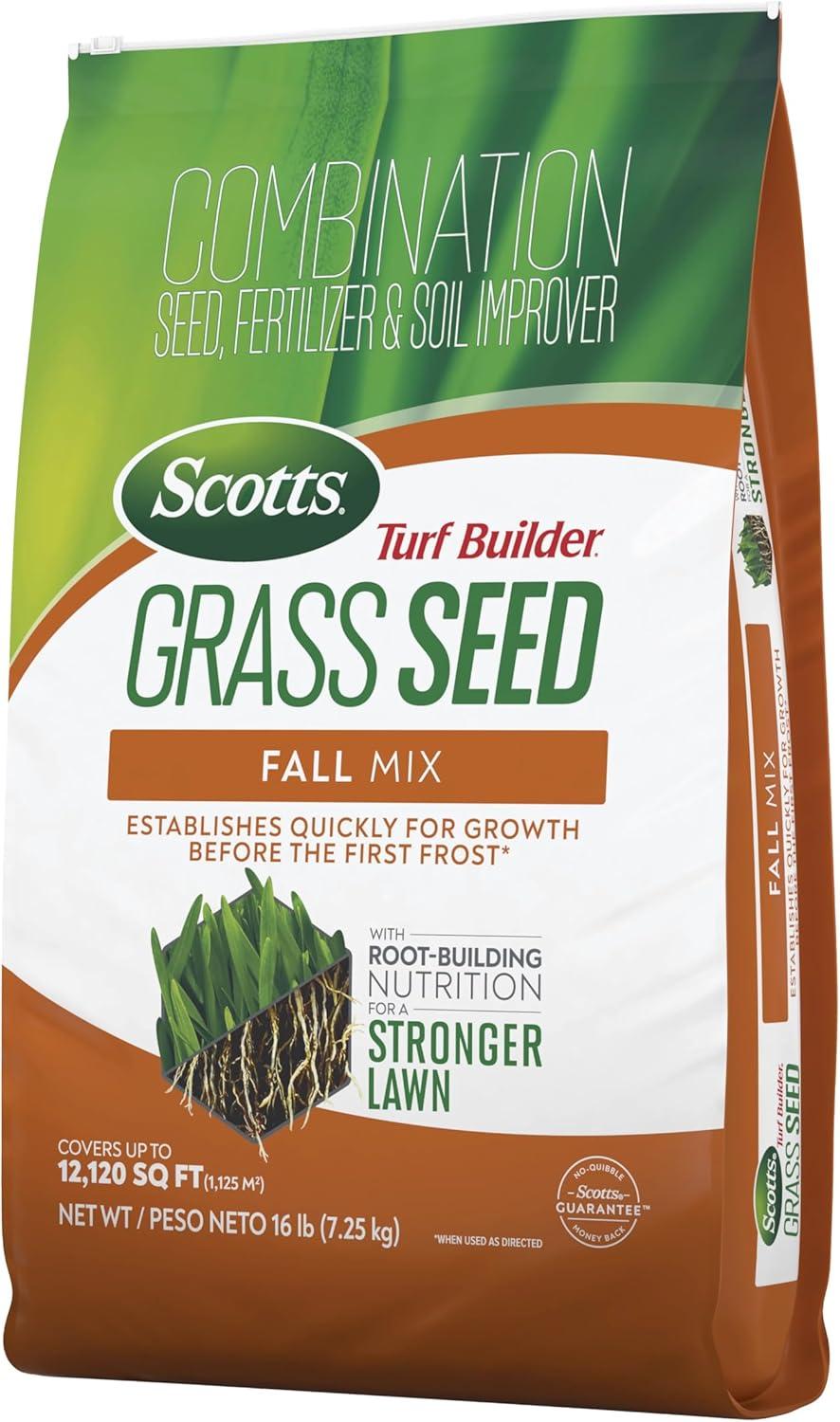 image:imageScotts Turf Builder Grass Seed Fall Mix Grass Seed Mix with Fertilizer and Soil Improver 16 lbs16 lb