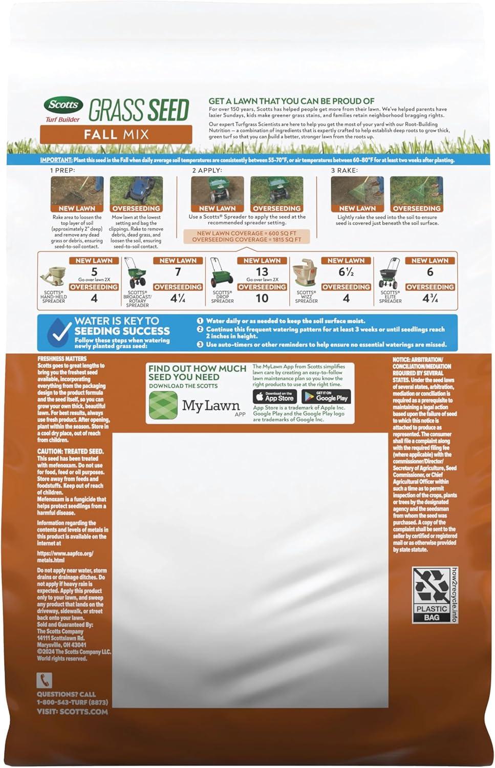 image:imageScotts Turf Builder Grass Seed Fall Mix Grass Seed Mix with Fertilizer and Soil Improver 16 lbs24 lb