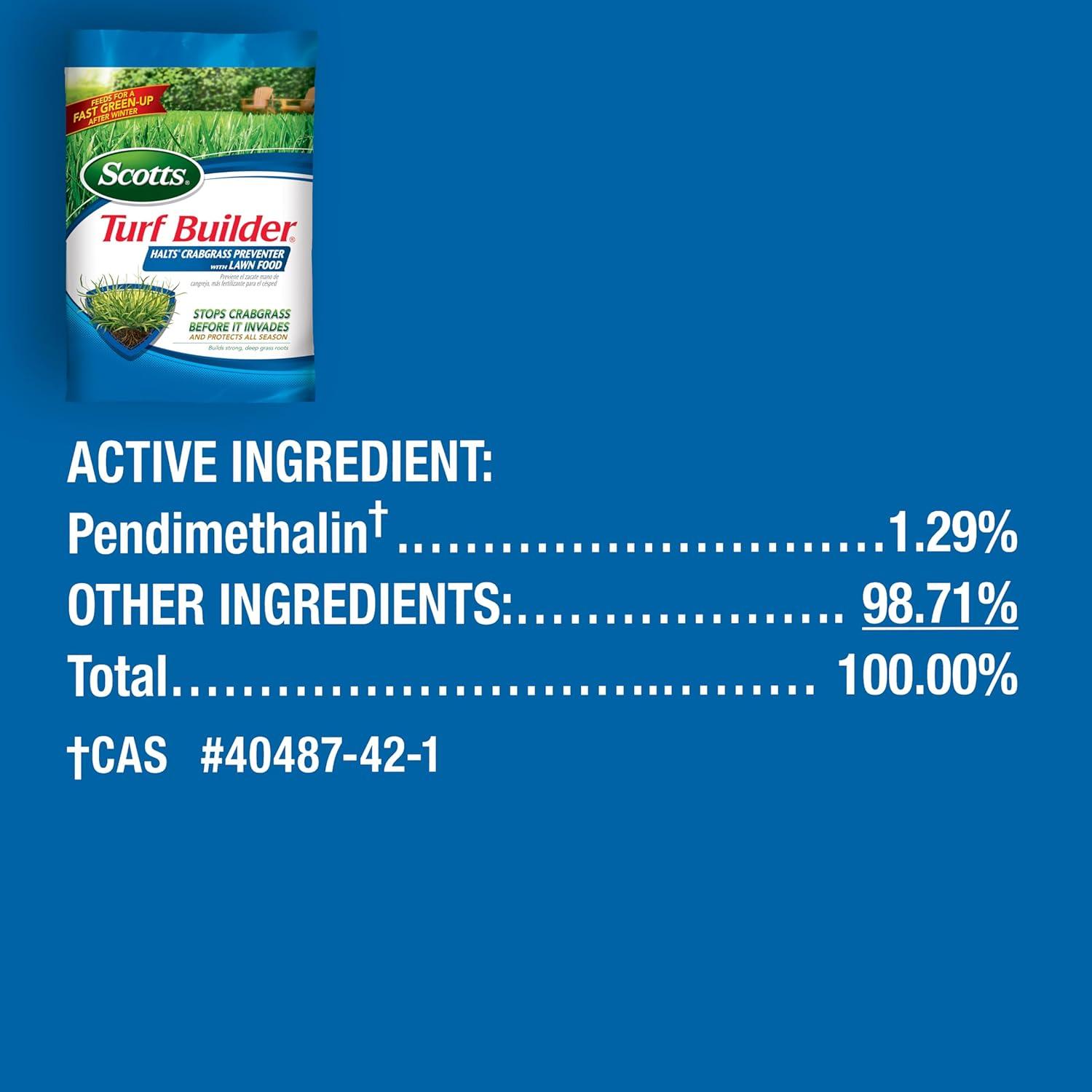 image:imageScotts Turf Builder Halts Crabgrass Preventer with Lawn Food PreEmergent Weed Killer Lawn Fertilizer 5000 sq ft 1335 lb15 000 sq ft 2 Pack