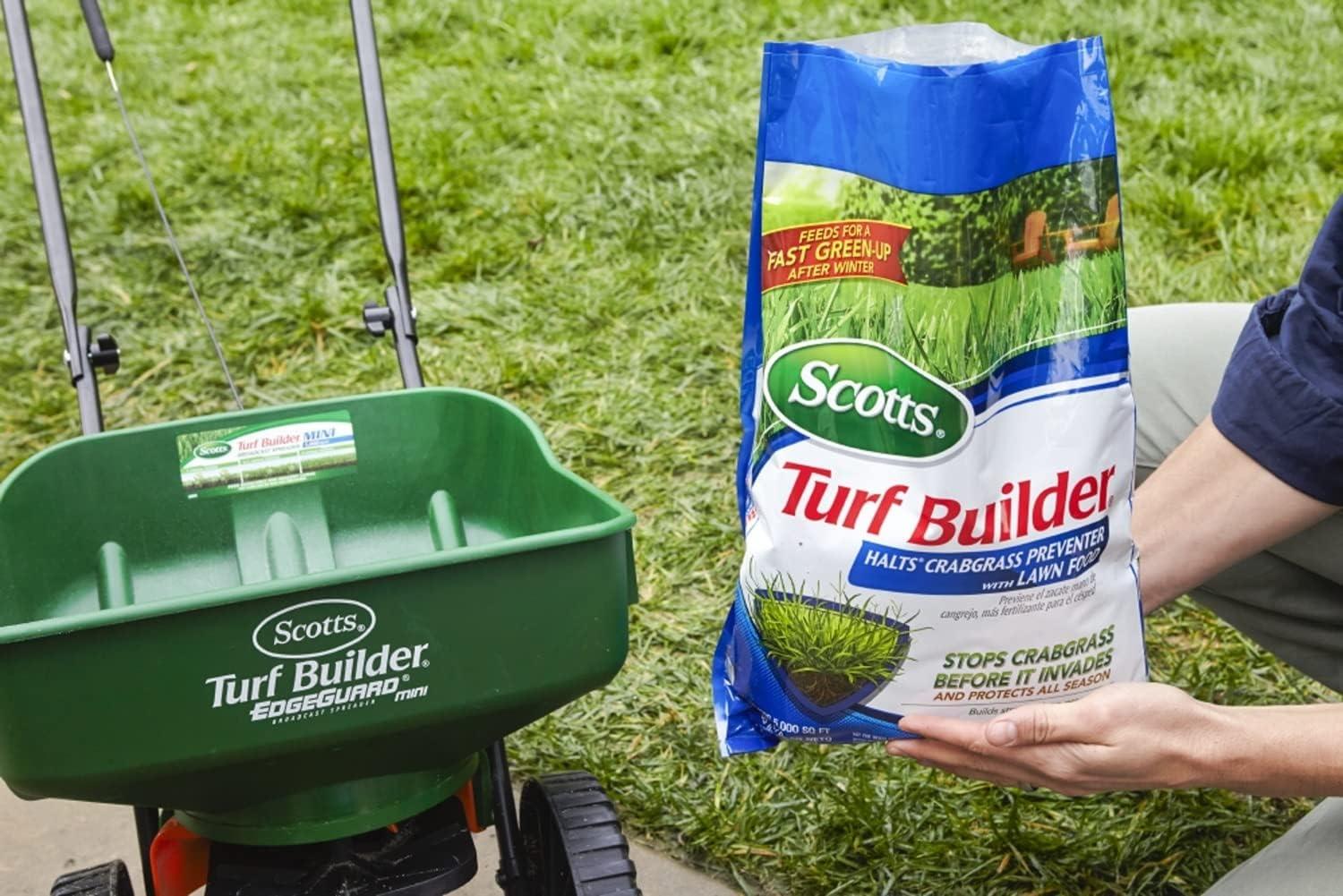 image:imageScotts Turf Builder Halts Crabgrass Preventer with Lawn Food PreEmergent Weed Killer Lawn Fertilizer 5000 sq ft 1335 lb15 000 sq ft 2 Pack