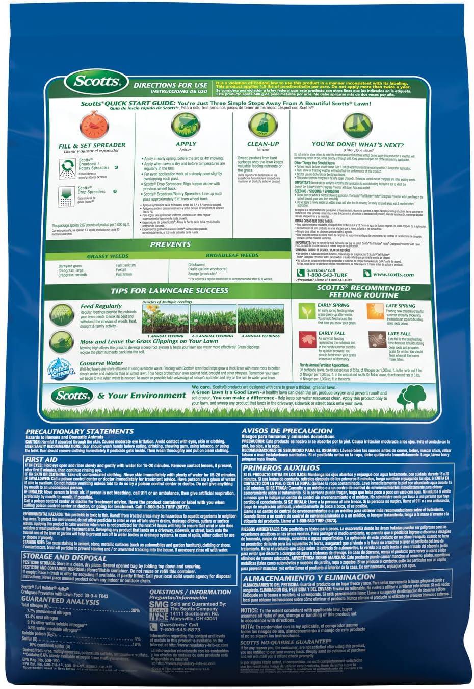 image:imageScotts Turf Builder Halts Crabgrass Preventer with Lawn Food PreEmergent Weed Killer Lawn Fertilizer 5000 sq ft 1335 lb15 000 sq ft