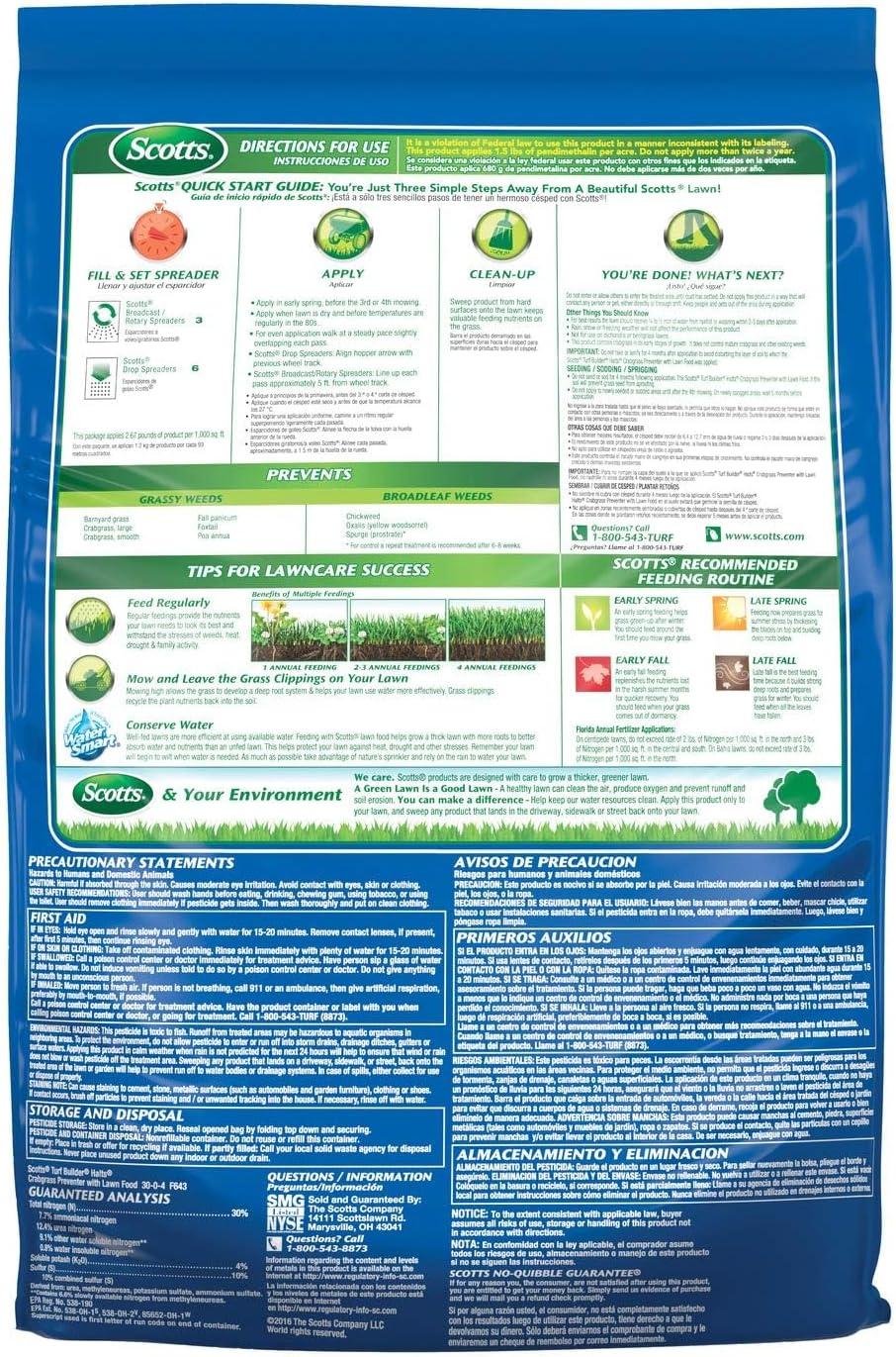 image:imageScotts Turf Builder Halts Crabgrass Preventer with Lawn Food PreEmergent Weed Killer Lawn Fertilizer 5000 sq ft 1335 lb5 000 sq ft
