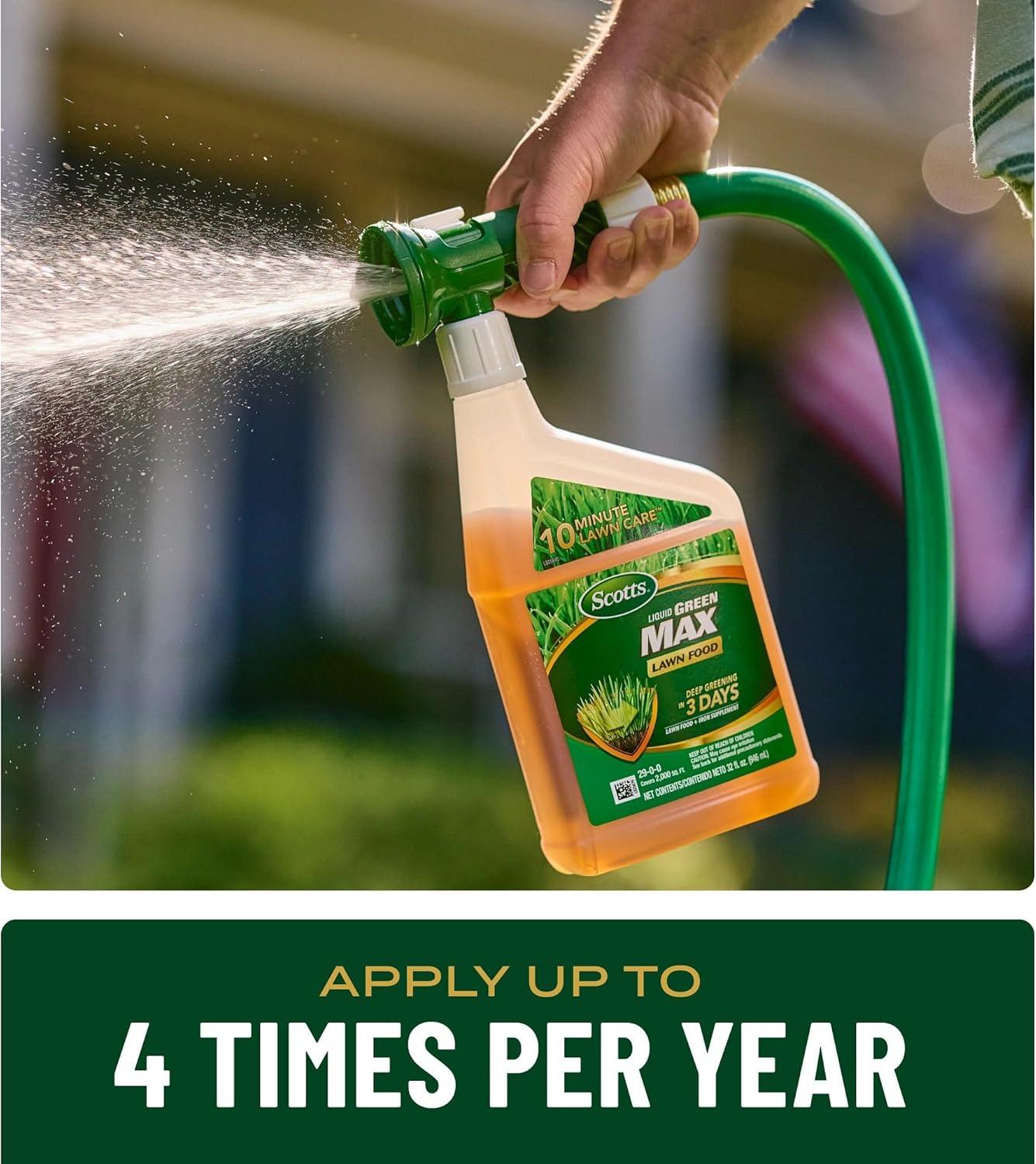 image:imageScotts Turf Builder Liquid Lawn Food Plus Weed Control Weed and Feed Spray Controls Dandelions Clover and Others as Listed 32 fl ozGreen Max Lawn Food Refill