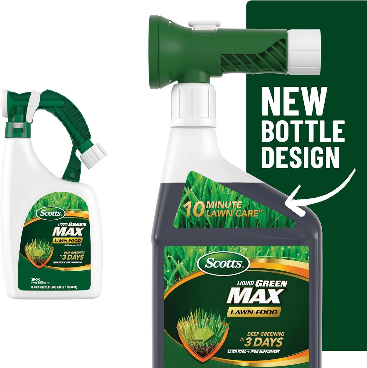 image:imageScotts Turf Builder Liquid Lawn Food Plus Weed Control Weed and Feed Spray Controls Dandelions Clover and Others as Listed 32 fl ozGreen Max Lawn Food