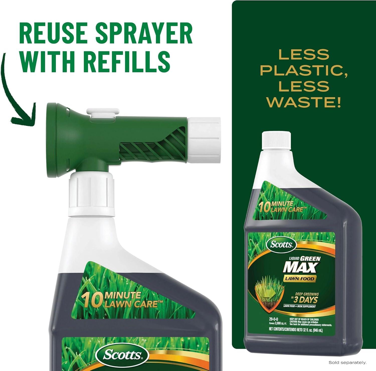 image:imageScotts Turf Builder Liquid Lawn Food Plus Weed Control Weed and Feed Spray Controls Dandelions Clover and Others as Listed 32 fl ozGreen Max Lawn Food Refill