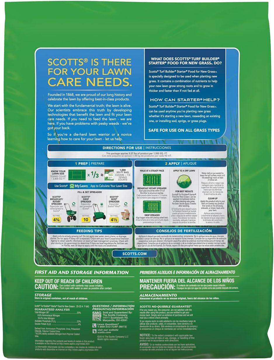image:imageScotts Turf Builder Starter Fertilizer for New Grass Use When Planting Seed 14000 sq ft 42 lbsFlorida