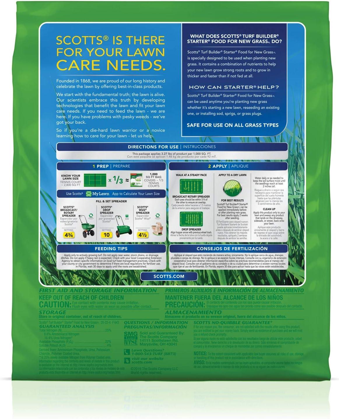 image:imageScotts Turf Builder Starter Fertilizer for New Grass Use When Planting Seed 14000 sq ft 42 lbsFlorida