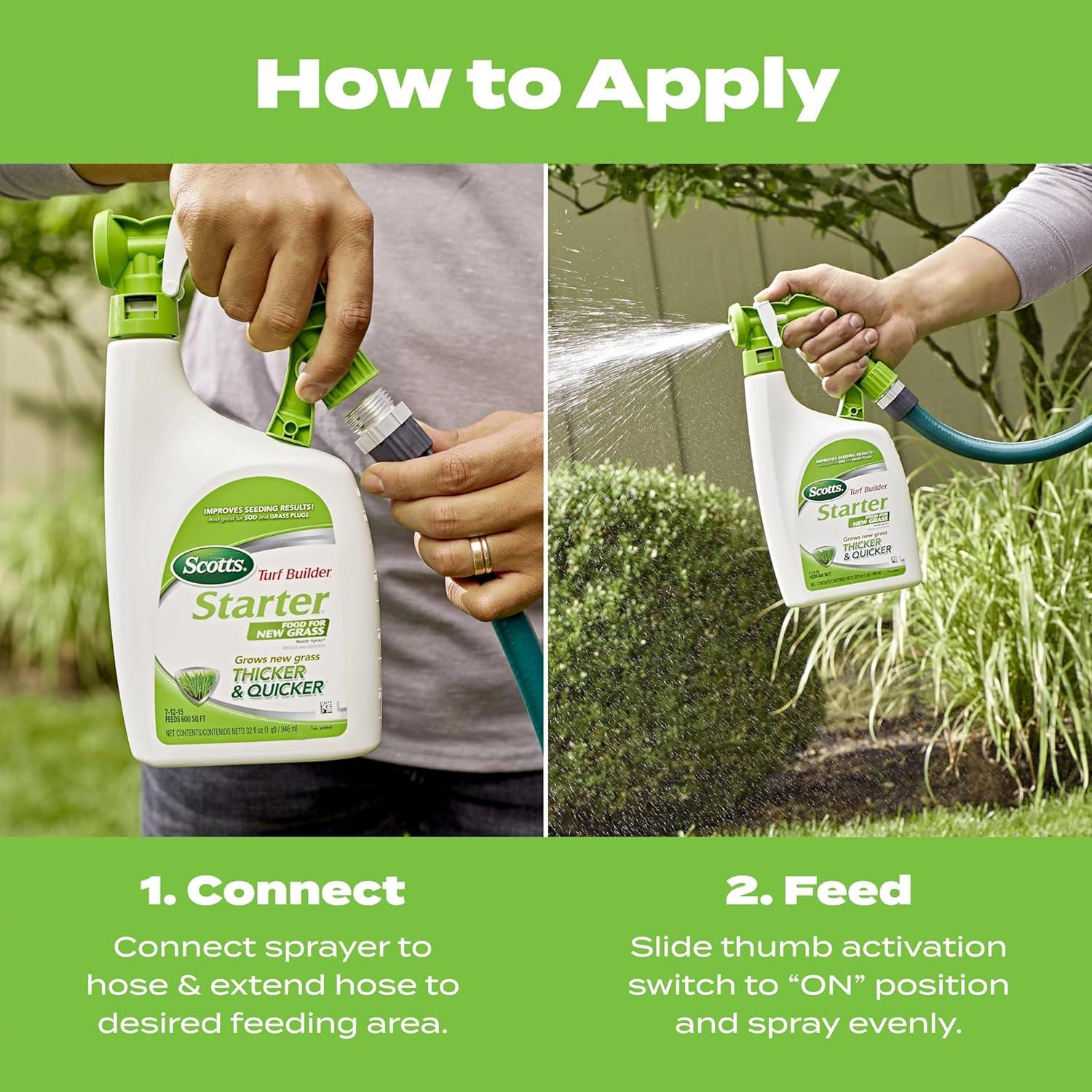 image:imageScotts Turf Builder Starter Fertilizer for New Grass Use When Planting Seed 14000 sq ft 42 lbsLiquid Starter Lawn Fertilizer