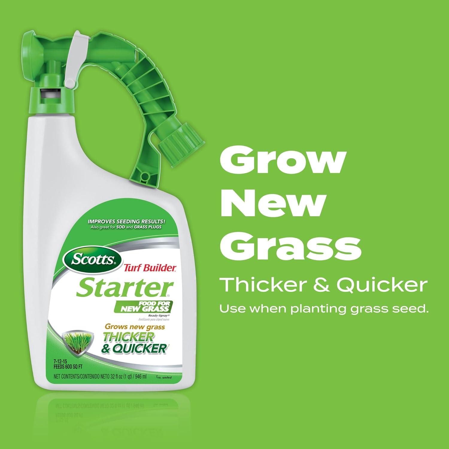 image:imageScotts Turf Builder Starter Fertilizer for New Grass Use When Planting Seed 14000 sq ft 42 lbsLiquid Starter Lawn Fertilizer