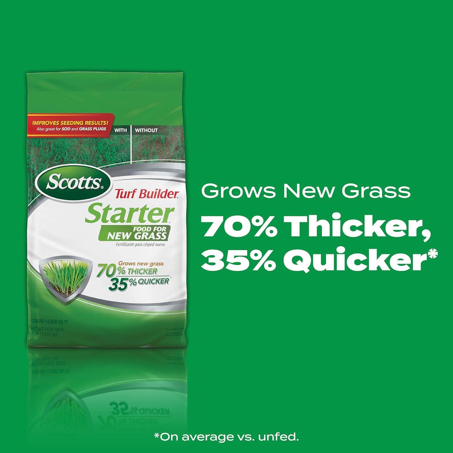 image:imageScotts Turf Builder Starter Fertilizer for New Grass Use When Planting Seed 14000 sq ft 42 lbsStandard