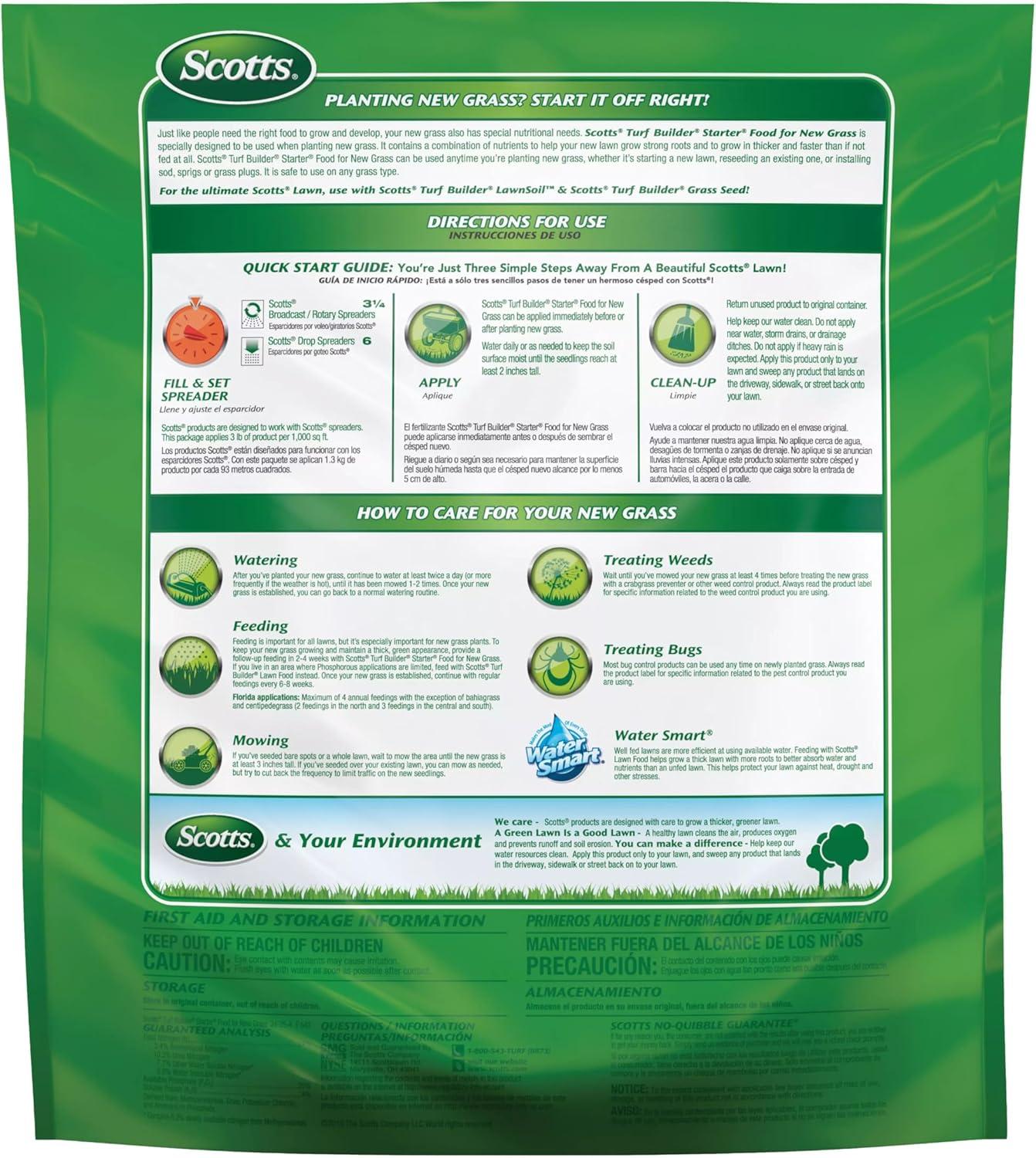 image:imageScotts Turf Builder Starter Fertilizer for New Grass Use When Planting Seed 14000 sq ft 42 lbsStandard