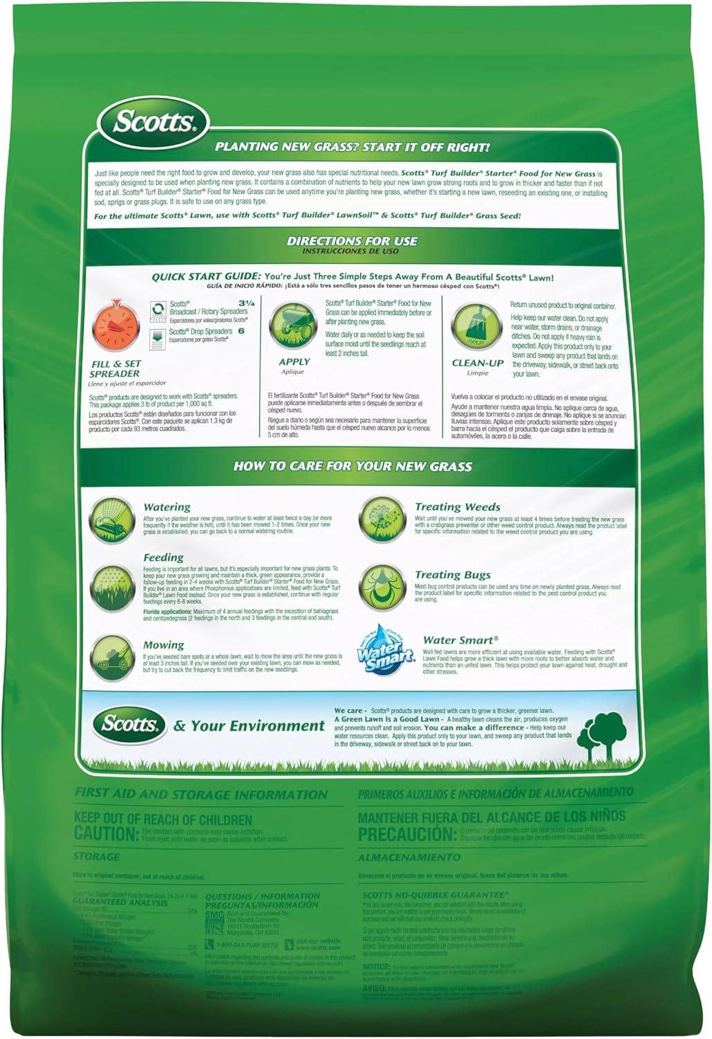 image:imageScotts Turf Builder Starter Fertilizer for New Grass Use When Planting Seed 14000 sq ft 42 lbsStandard