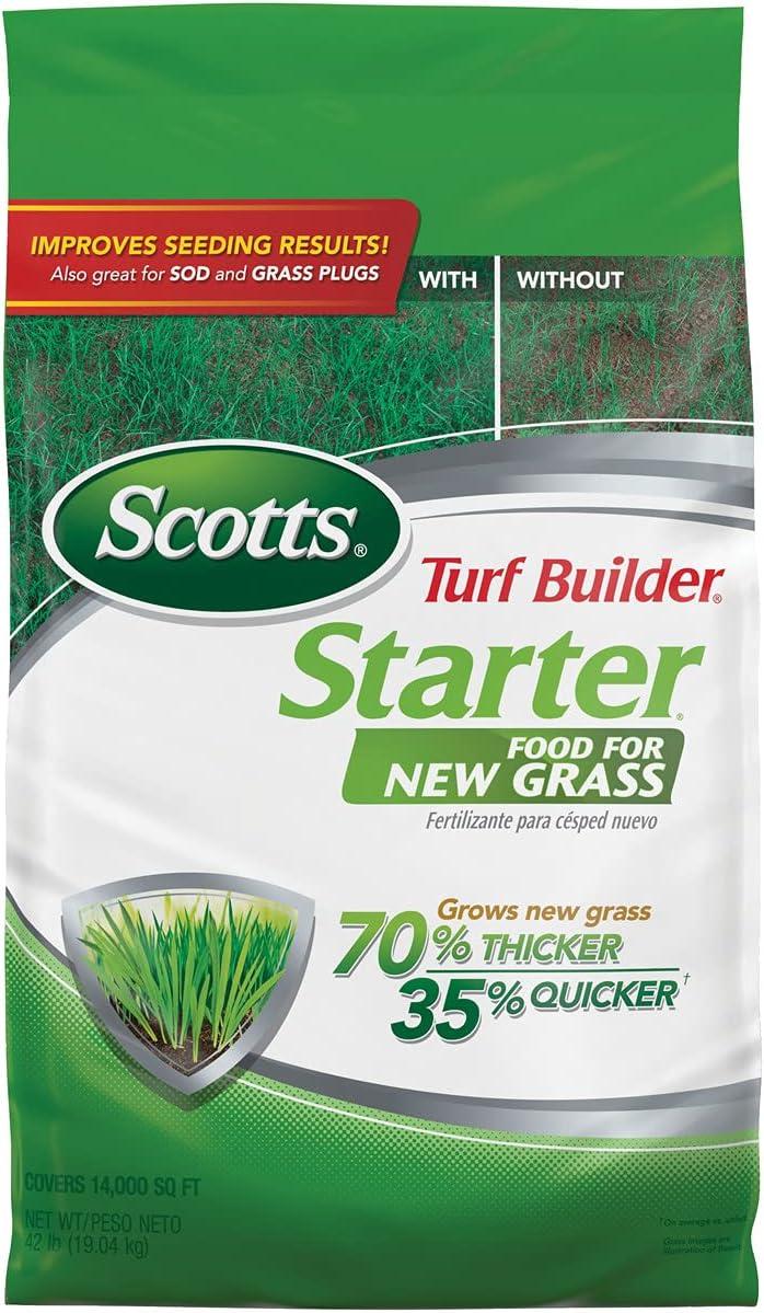 image:imageScotts Turf Builder Starter Fertilizer for New Grass Use When Planting Seed 14000 sq ft 42 lbsStandard