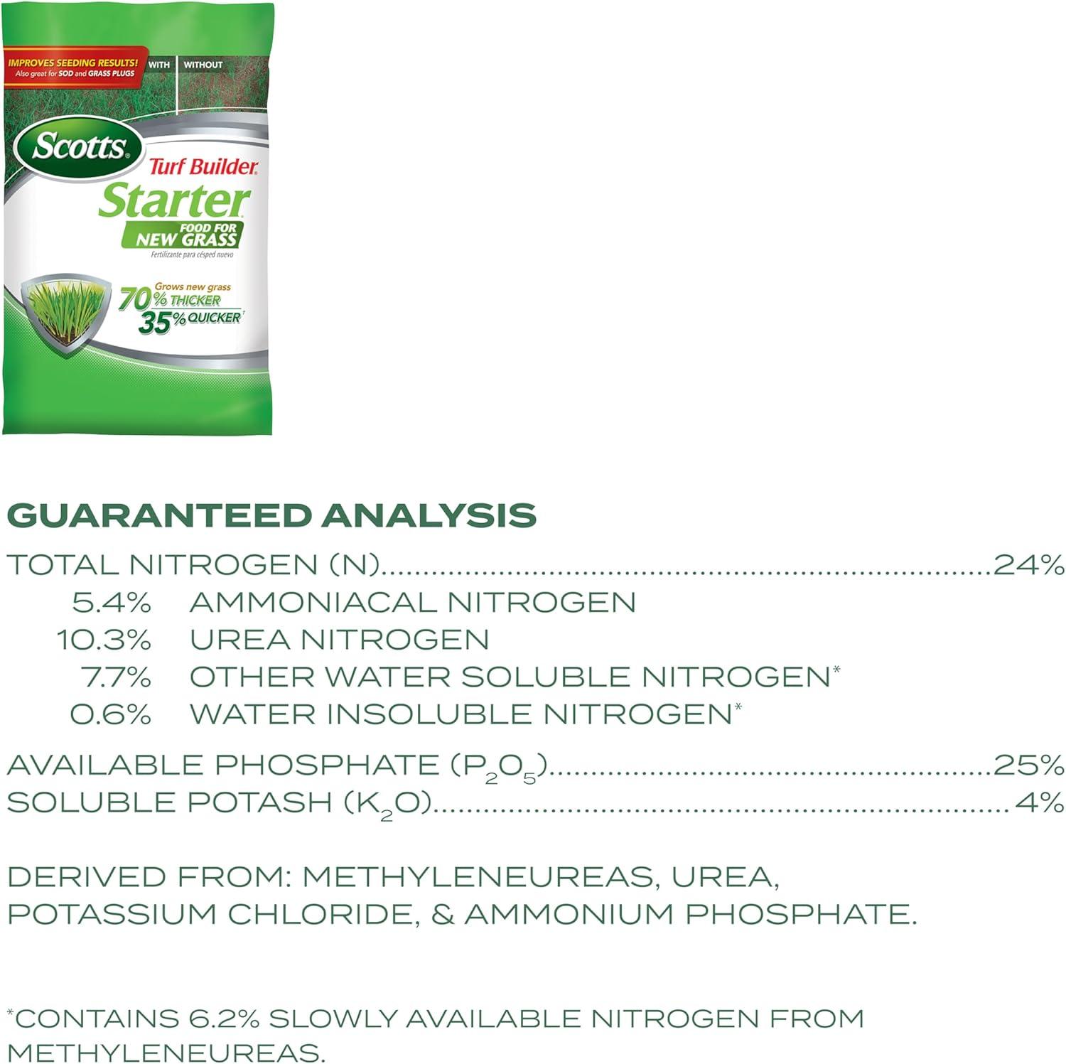 image:imageScotts Turf Builder Starter Fertilizer for New Grass Use When Planting Seed 14000 sq ft 42 lbsStandard