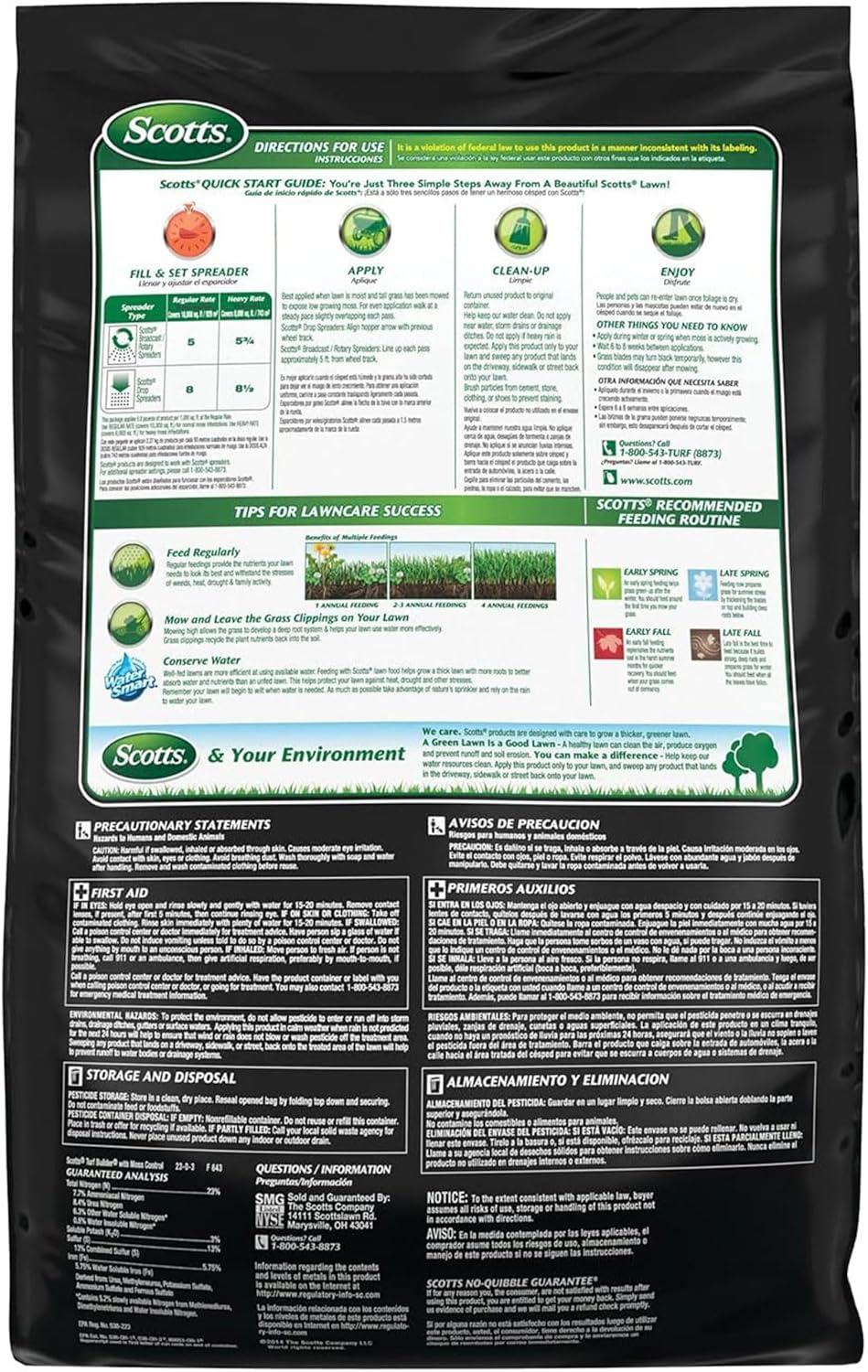 image:imageScotts Turf Builder Triple Action for Moss Control Moss Killer and Lawn Fertilizer Covers Up to 8000 sq ft 40 lbs10 000 sq ft