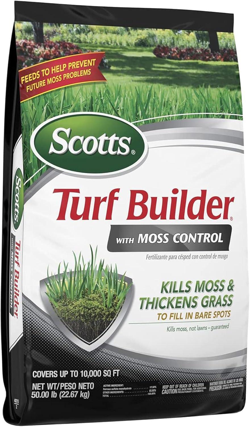 image:imageScotts Turf Builder Triple Action for Moss Control Moss Killer and Lawn Fertilizer Covers Up to 8000 sq ft 40 lbs10 000 sq ft