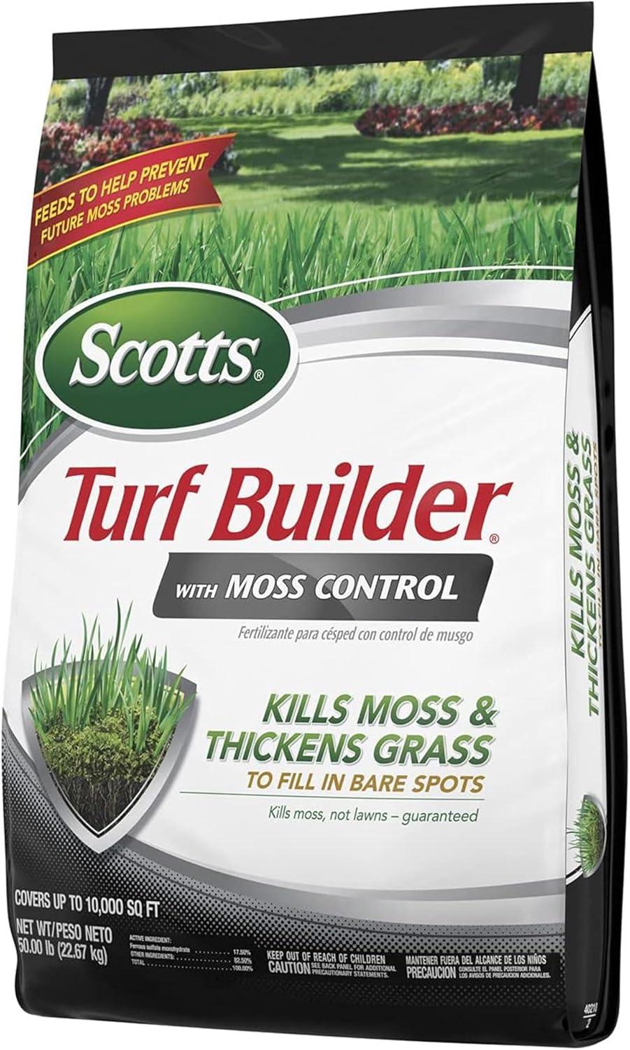 image:imageScotts Turf Builder Triple Action for Moss Control Moss Killer and Lawn Fertilizer Covers Up to 8000 sq ft 40 lbs10 000 sq ft