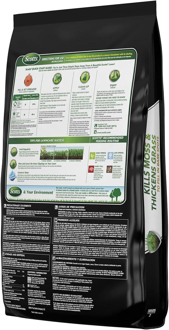 image:imageScotts Turf Builder Triple Action for Moss Control Moss Killer and Lawn Fertilizer Covers Up to 8000 sq ft 40 lbs5 000 sq ft