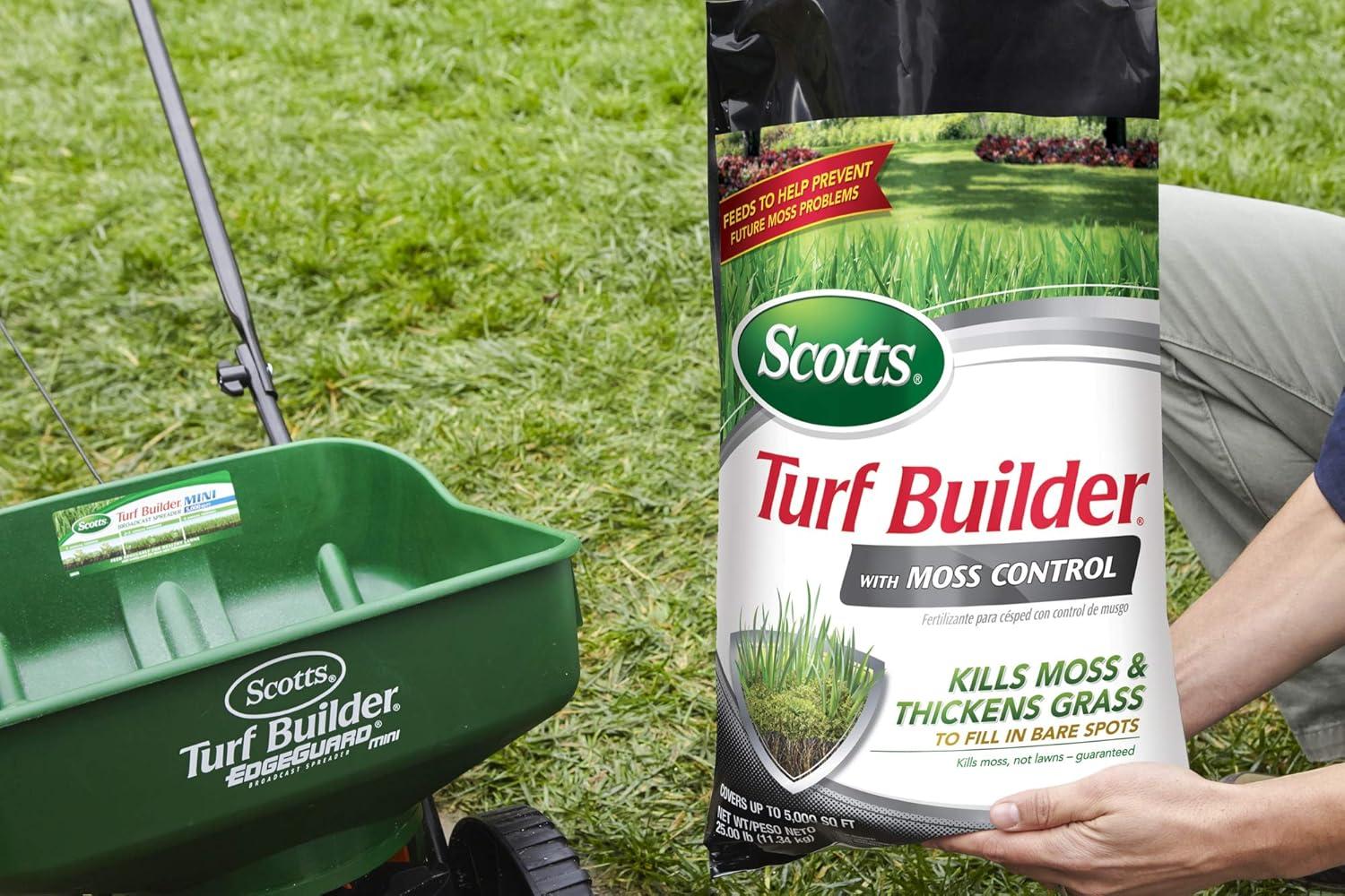 image:imageScotts Turf Builder Triple Action for Moss Control Moss Killer and Lawn Fertilizer Covers Up to 8000 sq ft 40 lbs5 000 sq ft