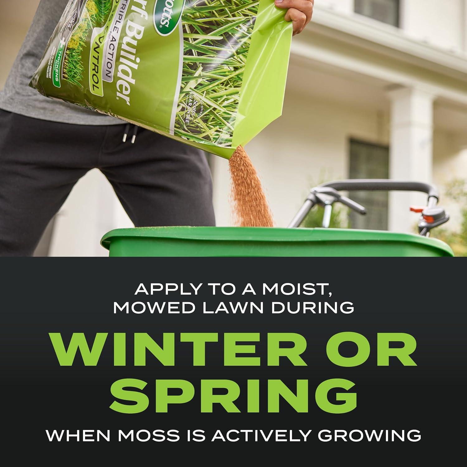 image:imageScotts Turf Builder Triple Action for Moss Control Moss Killer and Lawn Fertilizer Covers Up to 8000 sq ft 40 lbs8 000 sq ft