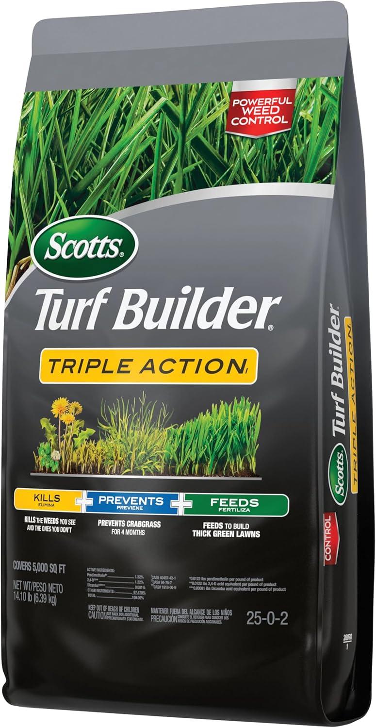 image:imageScotts Turf Builder Triple Action1 Combination Weed Control Weed Preventer and Fertilizer 2502 5000 sq ft 1410 lbs