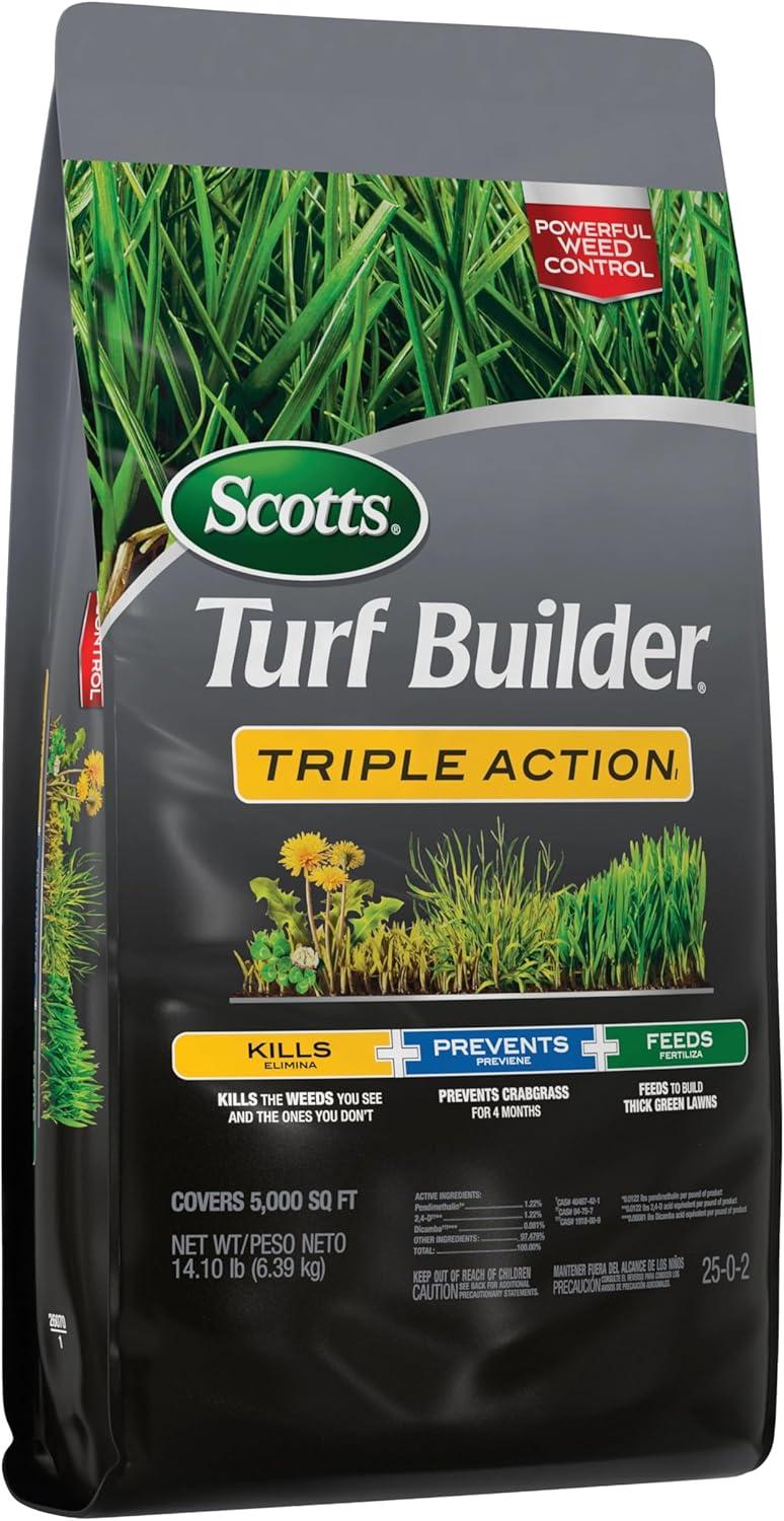 image:imageScotts Turf Builder Triple Action1 Combination Weed Control Weed Preventer and Fertilizer 2502 5000 sq ft 1410 lbs
