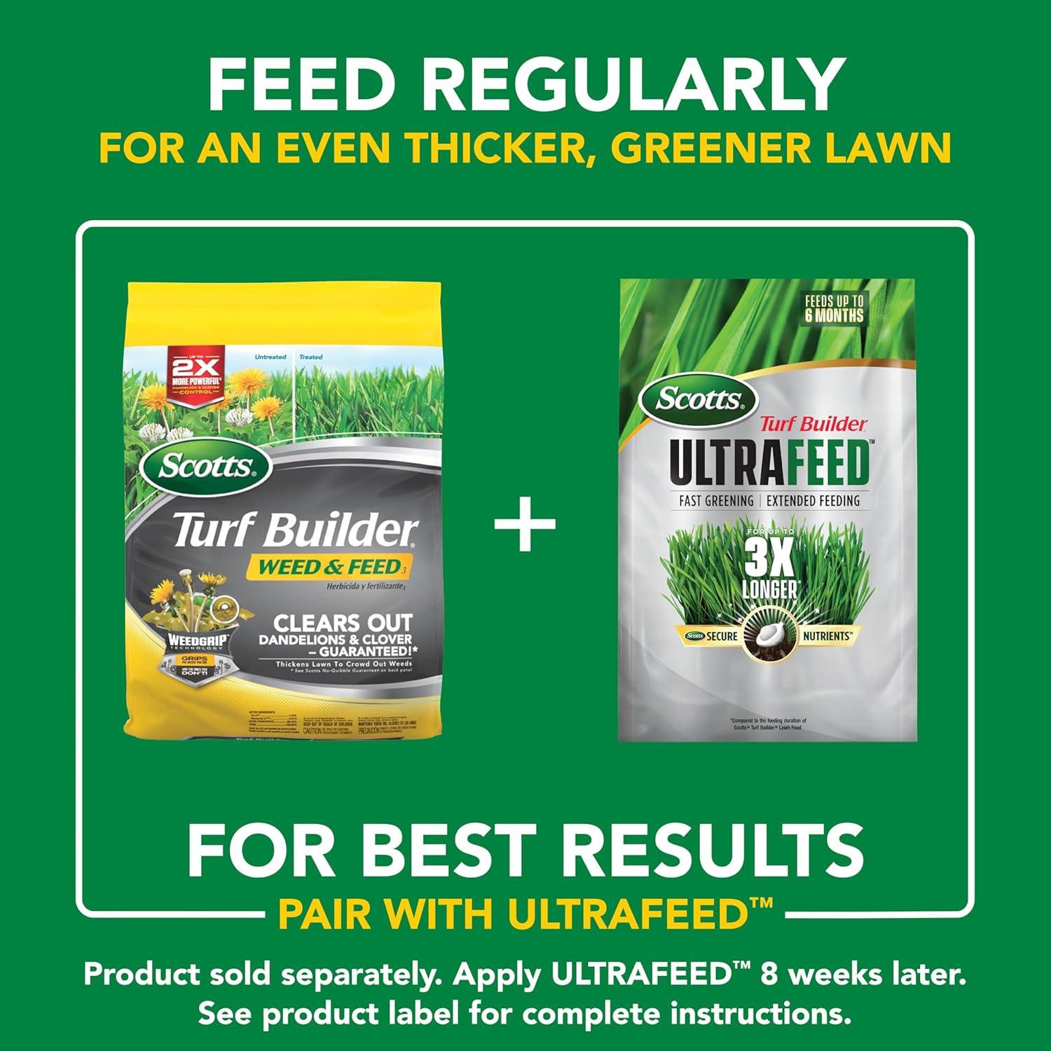 image:imageScotts Turf Builder Weed and Feed3 Weed Killer Plus Lawn Fertilizer Controls Dandelion and Clover Grass Fertilizer For Up To 15000 sq ft 4287 lbs12 000 sq ft