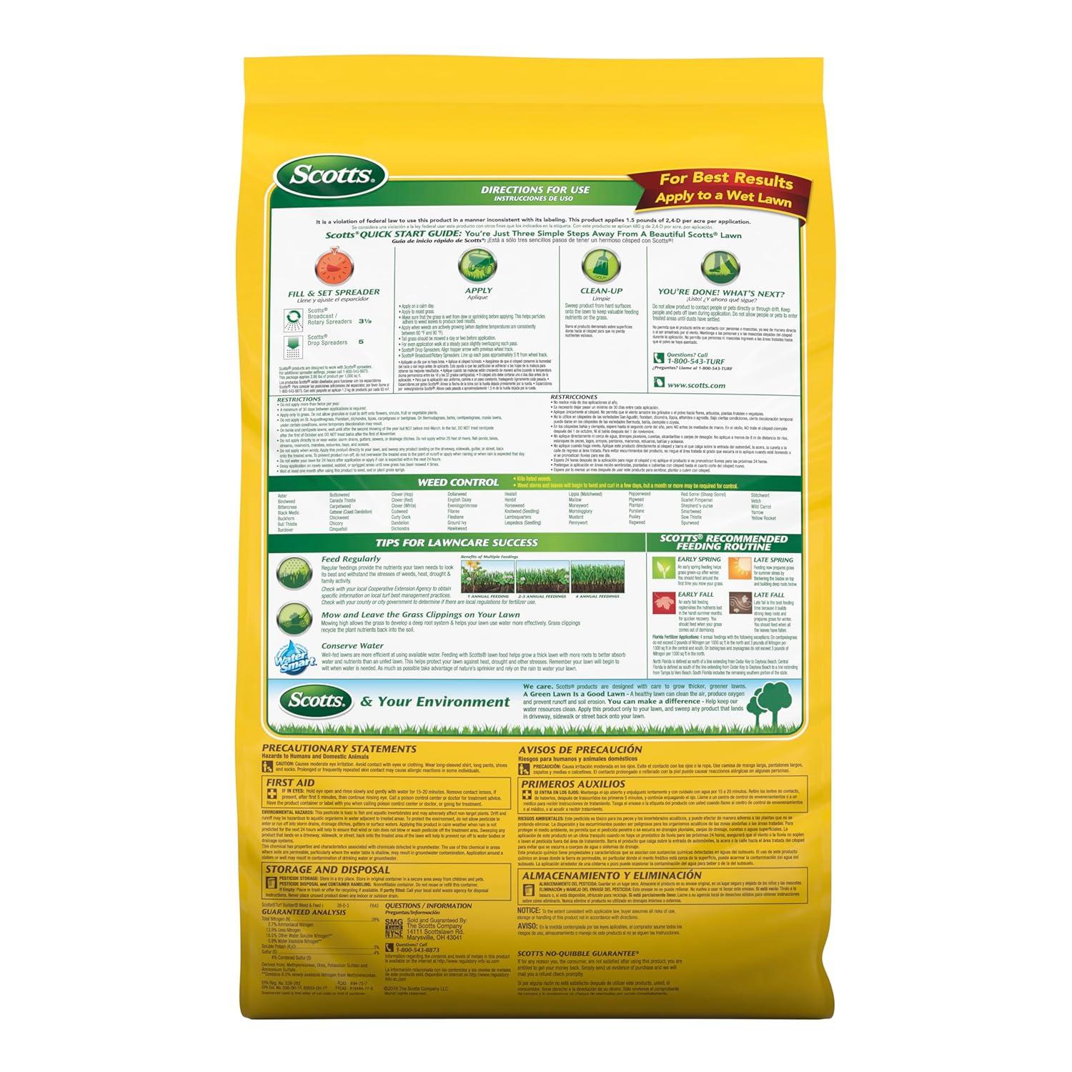 image:imageScotts Turf Builder Weed and Feed3 Weed Killer Plus Lawn Fertilizer Controls Dandelion and Clover Grass Fertilizer For Up To 15000 sq ft 4287 lbs15 000 sq ft