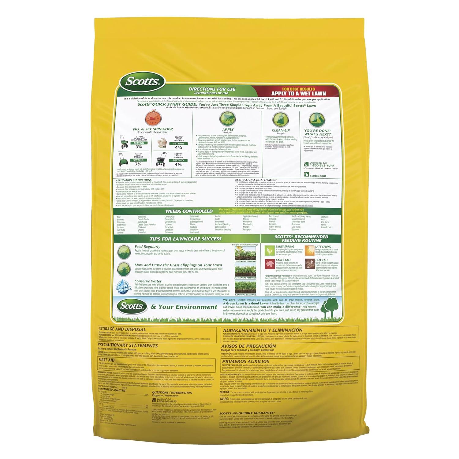 image:imageScotts Turf Builder Weed and Feed3 Weed Killer Plus Lawn Fertilizer Controls Dandelion and Clover Grass Fertilizer For Up To 15000 sq ft 4287 lbs4 000 sq ft