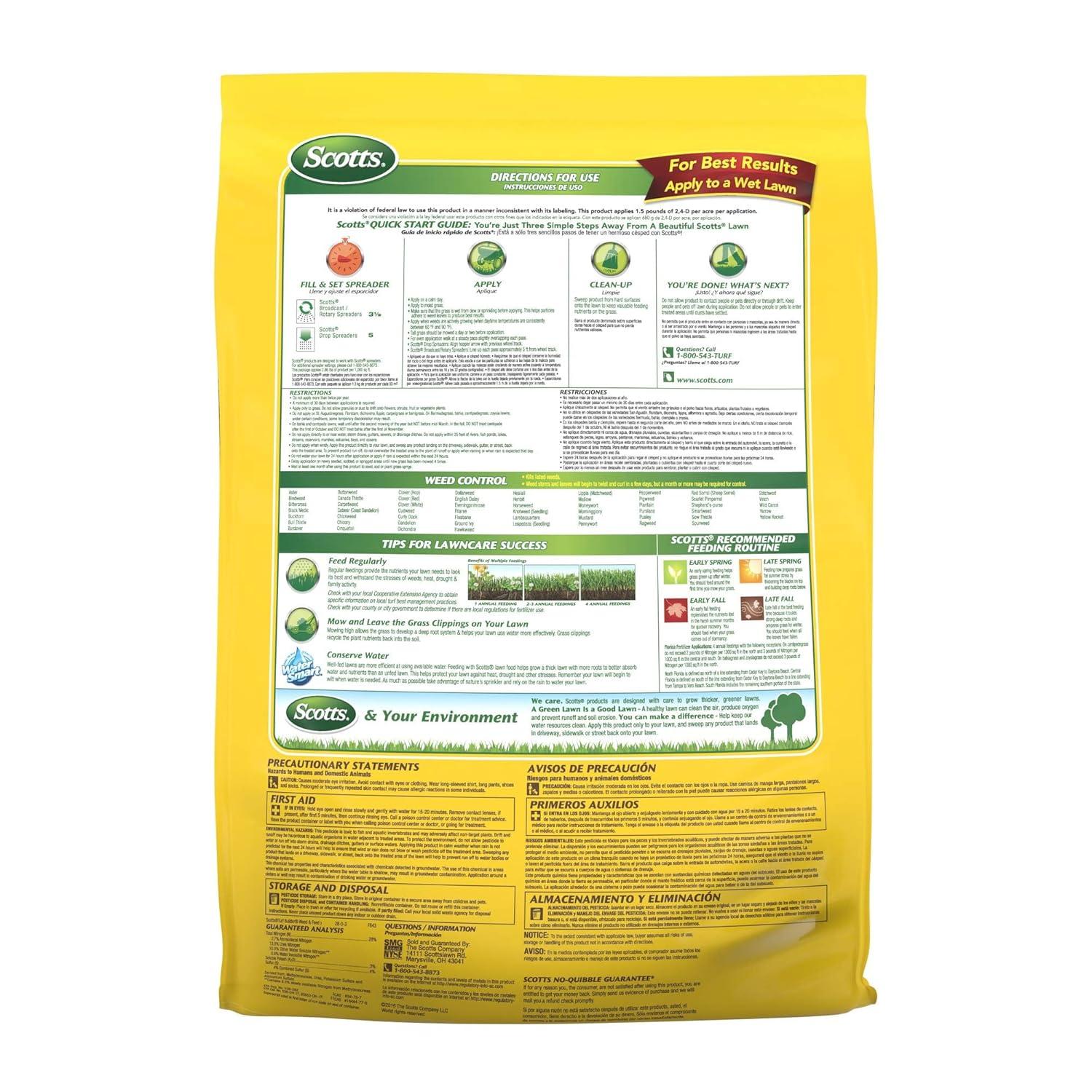 image:imageScotts Turf Builder Weed and Feed3 Weed Killer Plus Lawn Fertilizer Controls Dandelion and Clover Grass Fertilizer For Up To 15000 sq ft 4287 lbs5 000 sq ft