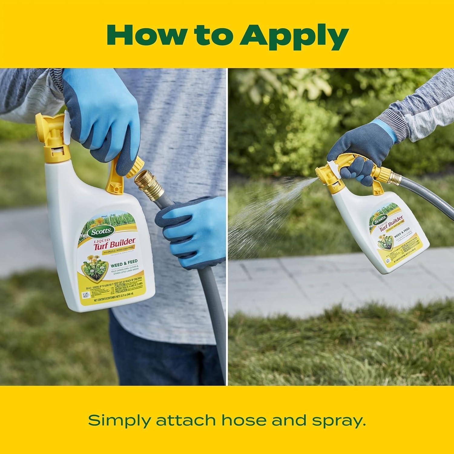 image:imageScotts Turf Builder Weed and Feed3 Weed Killer Plus Lawn Fertilizer Controls Dandelion and Clover Grass Fertilizer For Up To 15000 sq ft 4287 lbsLiquid 32 fl oz