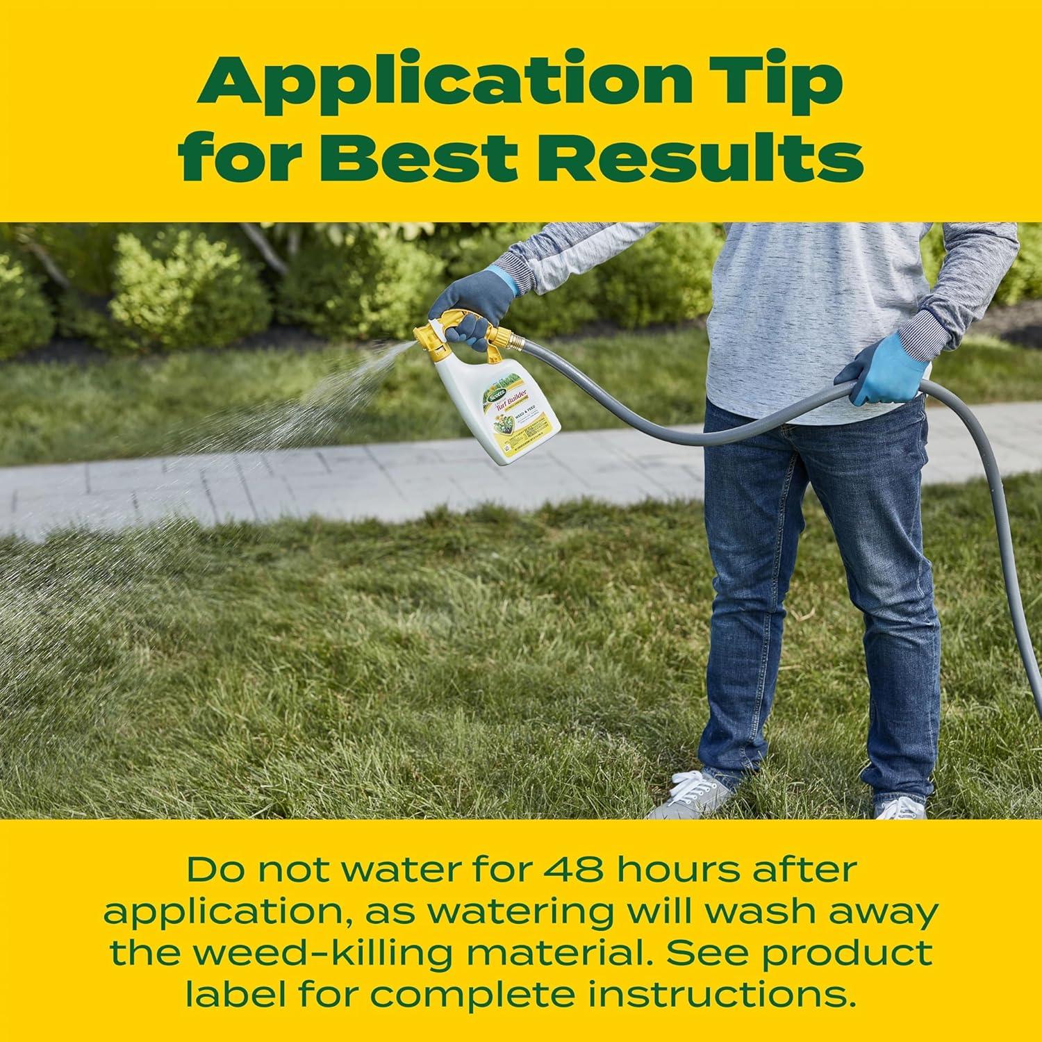 image:imageScotts Turf Builder Weed and Feed3 Weed Killer Plus Lawn Fertilizer Controls Dandelion and Clover Grass Fertilizer For Up To 15000 sq ft 4287 lbsLiquid 32 fl oz