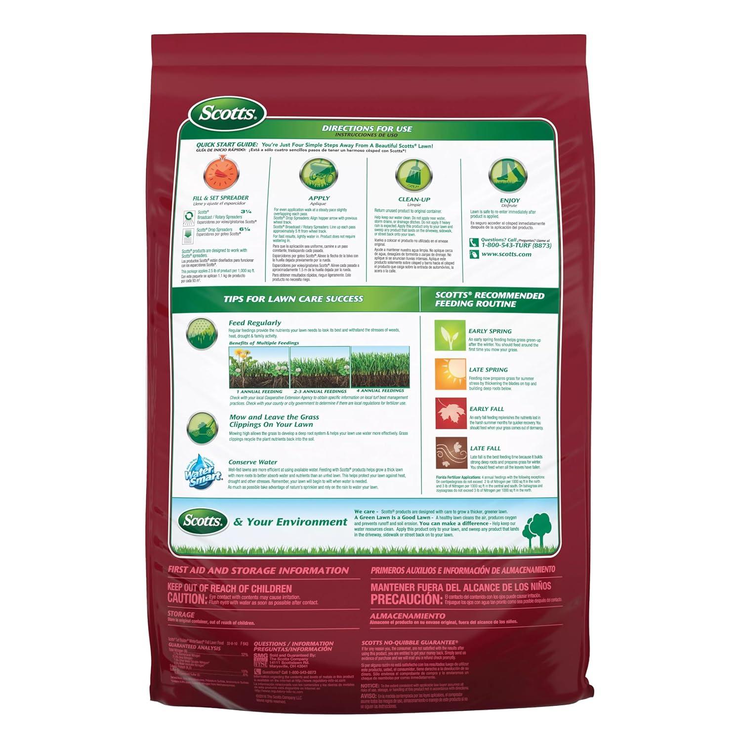 image:imageScotts Turf Builder WinterGuard Fall Lawn Fertilizer for All Grass Types 4000 sq ft 10 lbs5 000 sq ft
