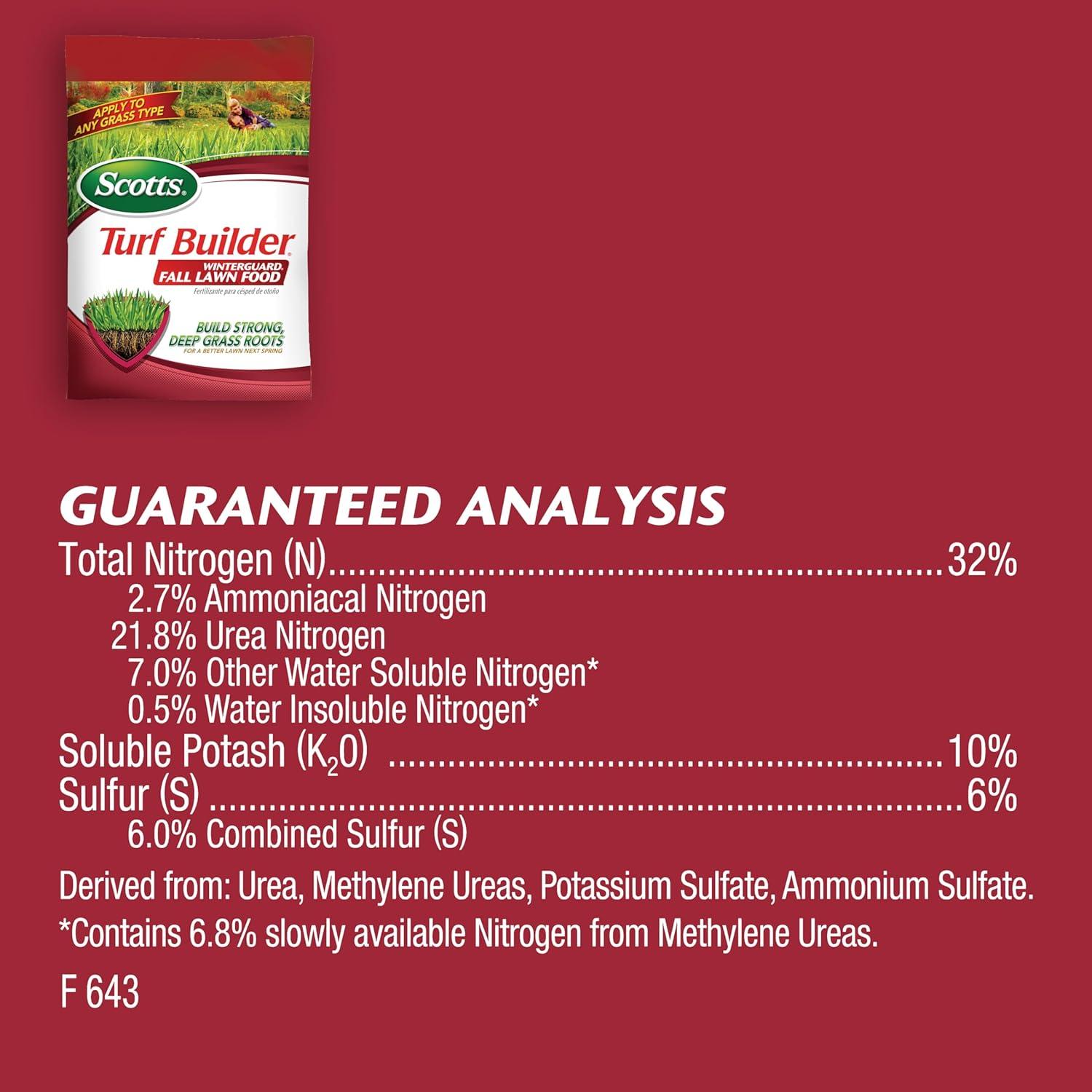 image:imageScotts Turf Builder WinterGuard Fall Lawn Fertilizer for All Grass Types 5000 sq ft 125 lbs12 000 sq ft
