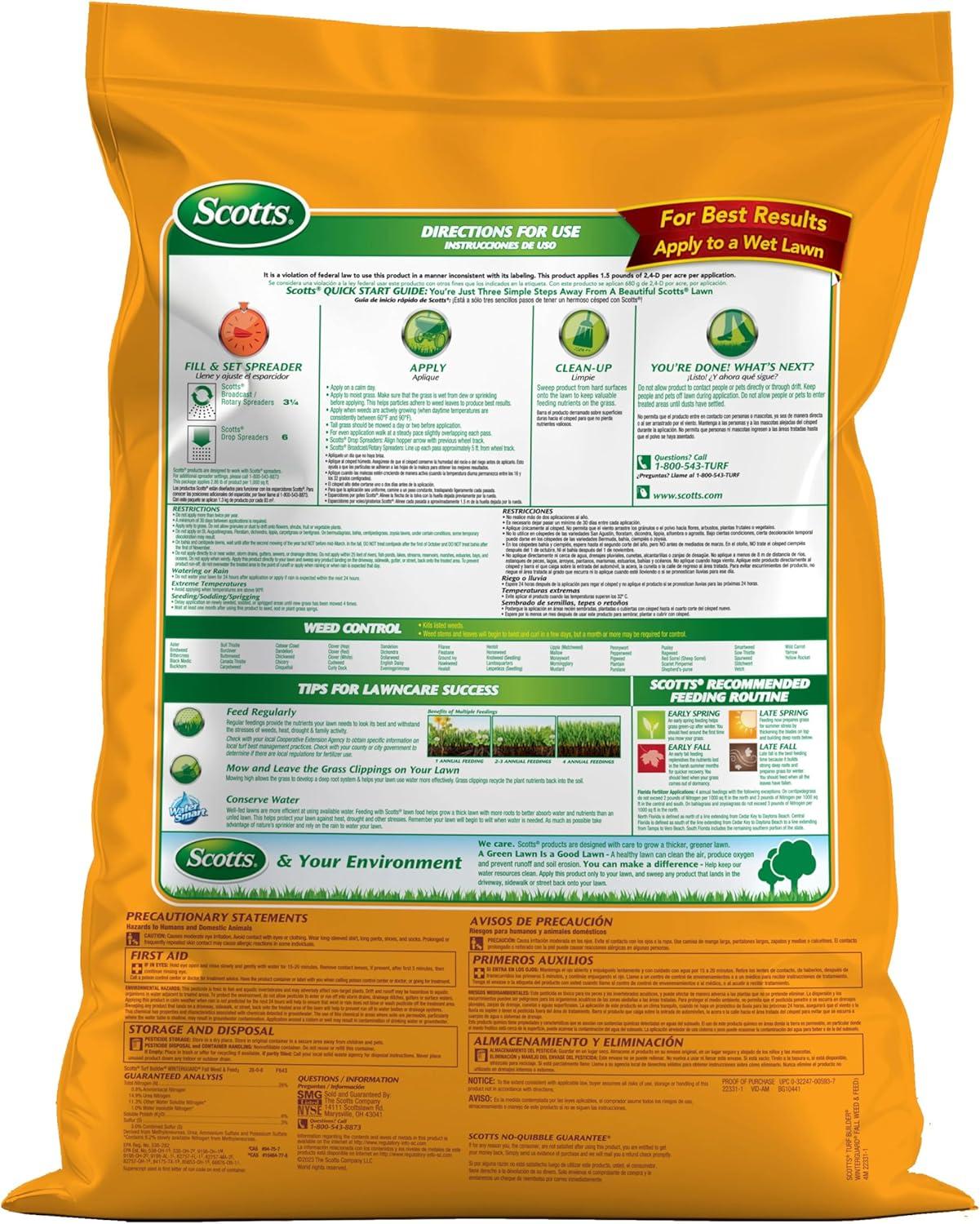 image:imageScotts Turf Builder WinterGuard Fall Weed amp Feed3 Weed Killer Plus Fall Fertilizer 4000 sq ft 1143 lbs4 000 sq ft