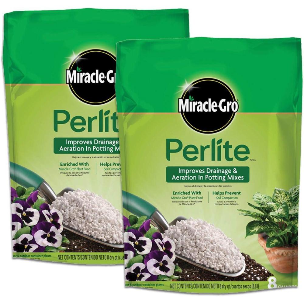 image:imageMiracleGro Perlite  Enriched with Plant Food Improves Drainage and Aeration in Potting Soil Mixes For Container Plants 8 qt 2Pack2 Pack